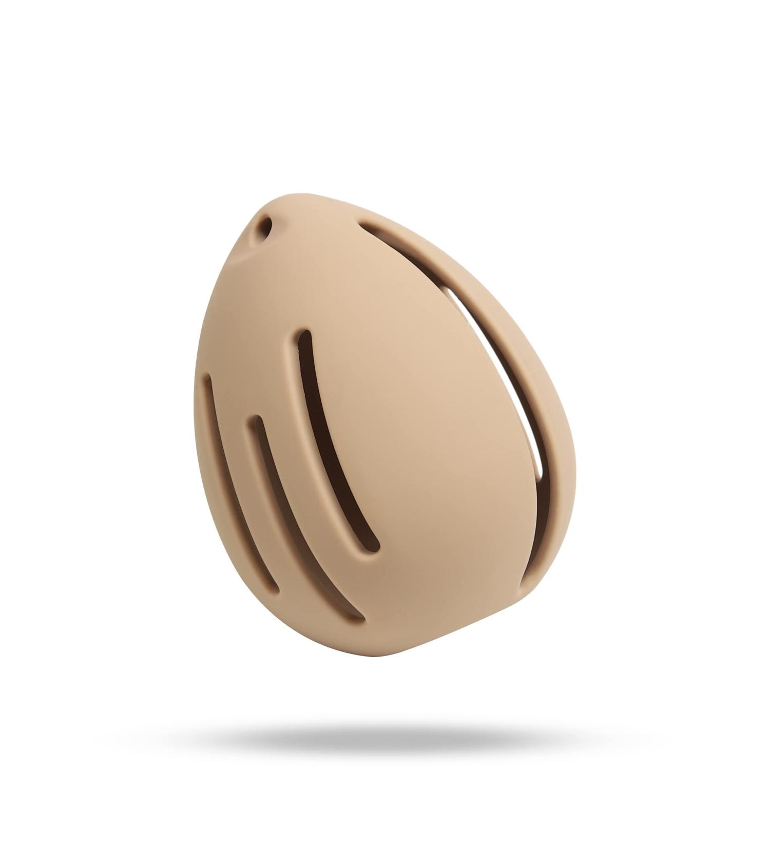 Silicone Makeup Sponge Holder for Travel - Shatterproof Beauty Blender Organizer in Khaki - Buy Online on GoSupps.com