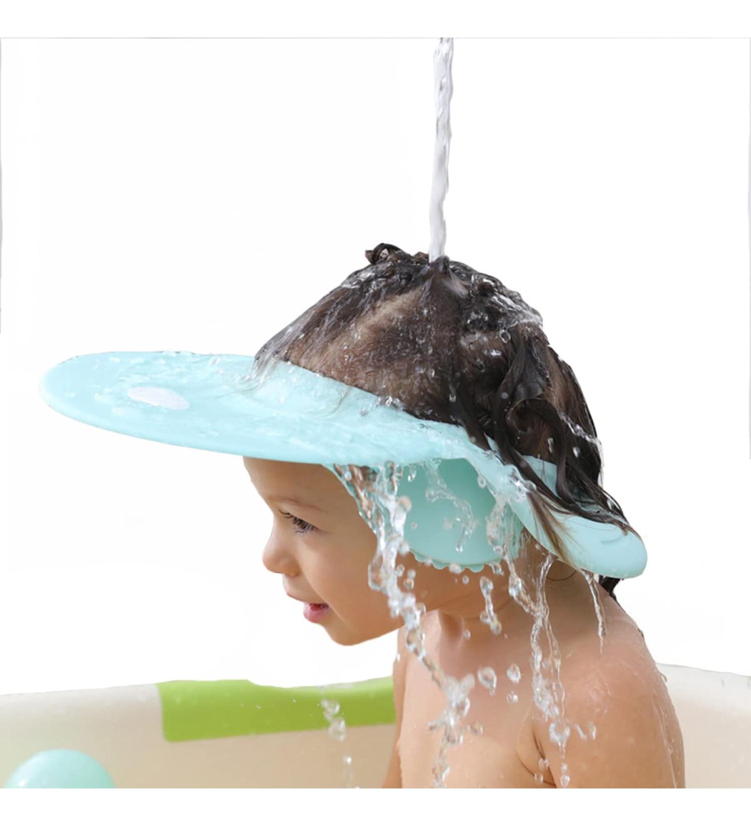 Baby shower cap children shampoo visor toddler bath shield hat kids Washing head Hair rinser Prevents Water from Pooling in Face for To protect the eyes and ears (blue) - Buy Online on GoSupps.com
