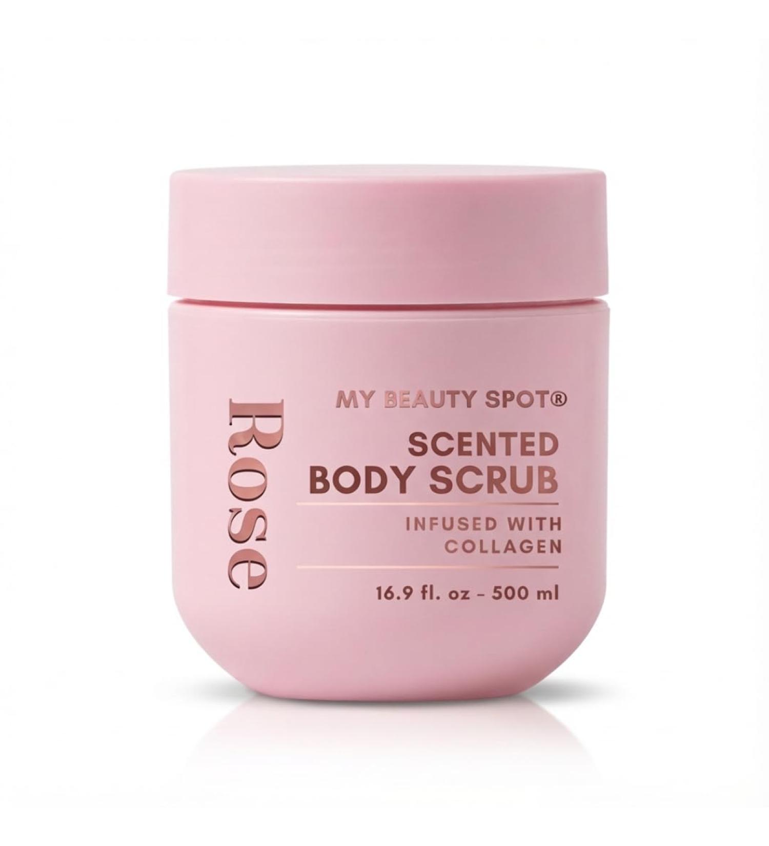 My Beauty Spot Scented Body Scrub for Women - Rose Scented Body Scrub Natural Exfoliating Body Scrub Skin Exfoliator Infused with Collagen Romoves Dead Skin From Body - Large 500 ml. 16.9 fl oz. - Buy Online on GoSupps.com