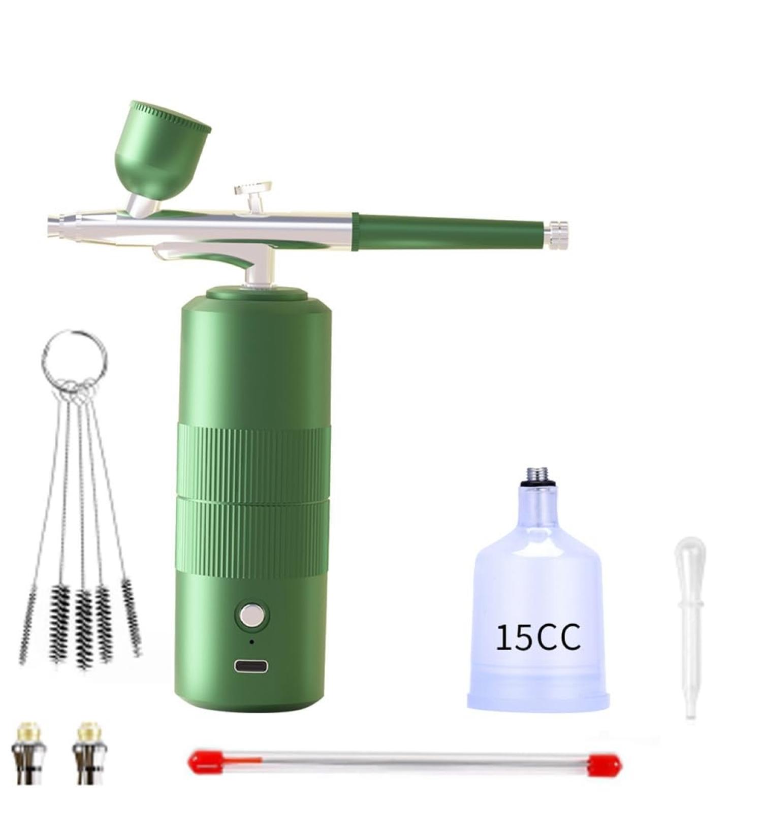Lizusidtsy Portable Rechargeable Wireless Airbrush with Compressor Double Action Tools for Face Beauty Nail Art Tattoo(Green) - Buy Online on GoSupps.com