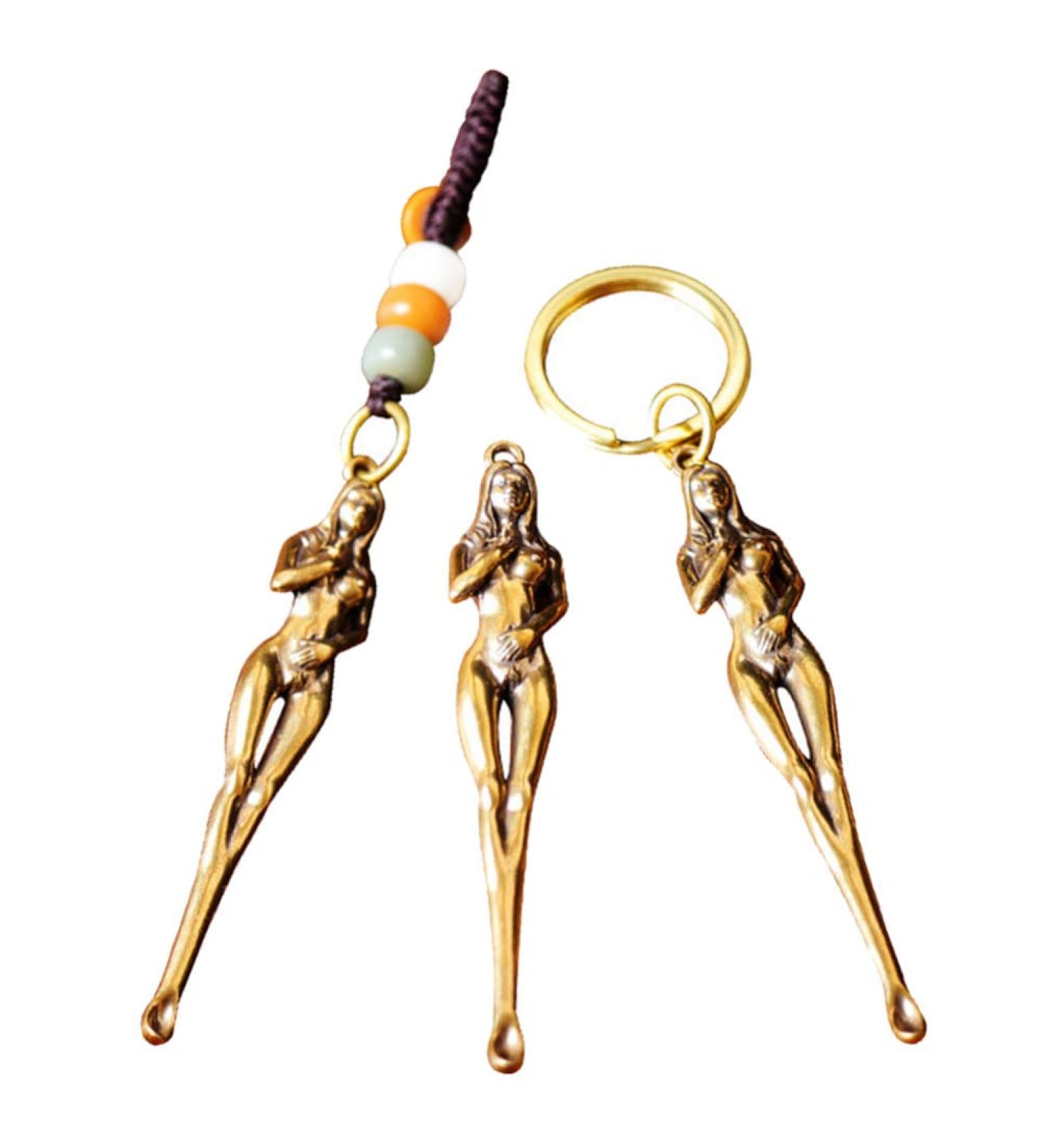3Pcs Brass Car Cleaning Tools | Naked Ear Cleaning Spoon Set | Copper Ear Pick Pendants | Earwax Removal Gifts - Buy Online on GoSupps.com