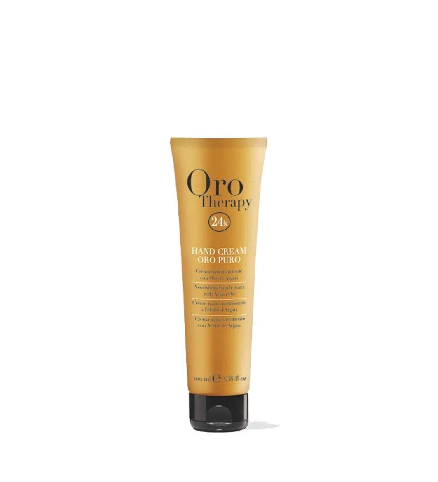 Fanola Orotherapy Hand Cream Infused with Keratin and Argan Oil to Moisturize Skin Deeply Long-Lasting Protection for Soft and Supple Skin 100