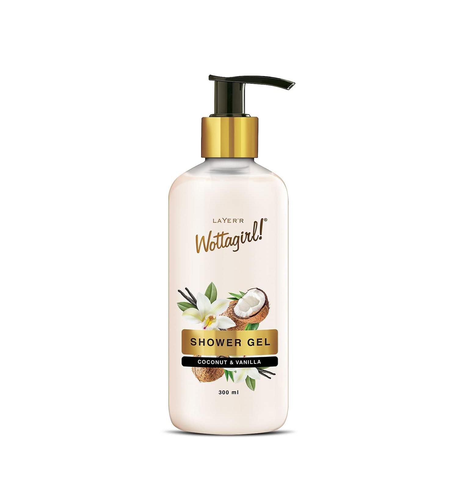 Wottagirl Coconut & Vanilla Shower Gel | Non-Toxic Paraben Free | 300ML for Women - Shop Internationally - Buy Online on GoSupps.com