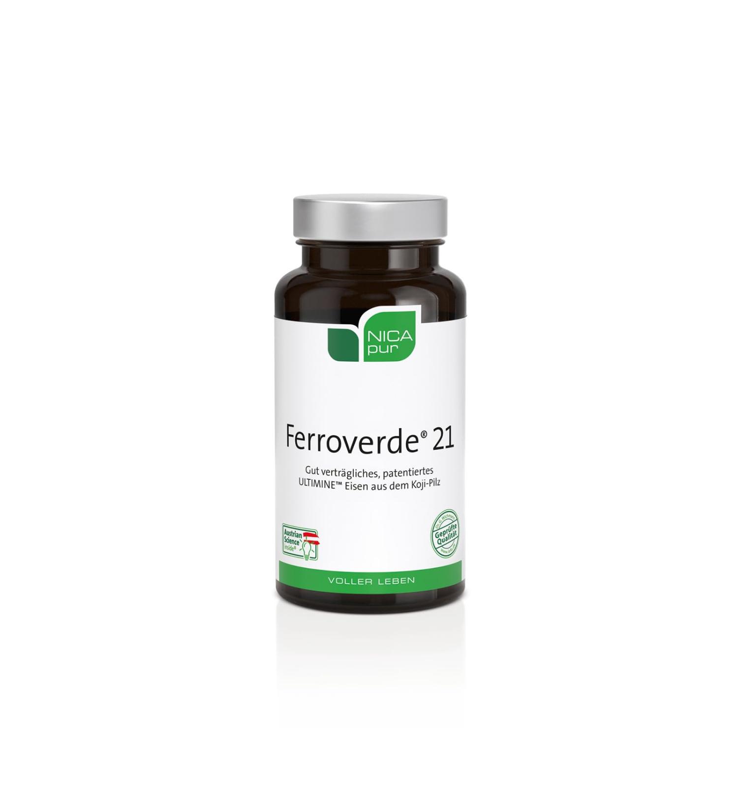 NICApur Ferroverde 21 I Natural Iron Supplement with High Dose Vitamin C International Shipping Available - Buy Online on GoSupps.com