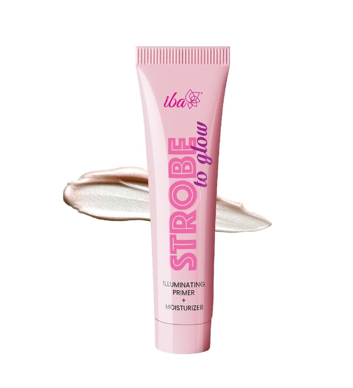 Iba* Strobe to Glow Illuminating Primer + Moisturizer 25gm | Skin Radiance Cream + Highlighter for Face | For Dewy Instant Glow | Boosts Hydration | Enriched Vitamin C | For All Skin Types | Halal Certified & Vegan Makeup - Buy Online on GoSupps.com