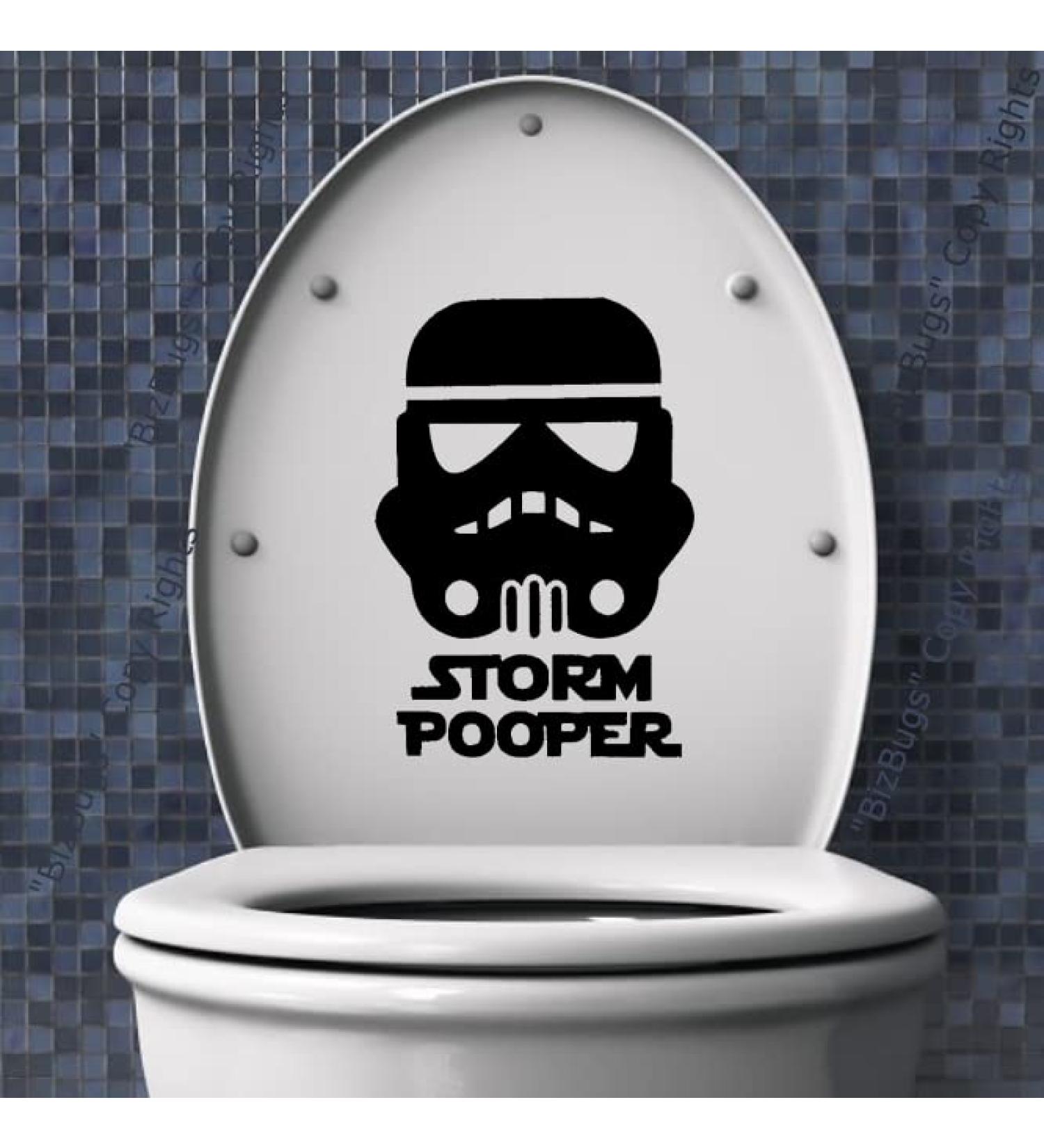 Star Wars Parody Storm Pooper Toilet Seat Decal 8x6 - Black Vinyl - Buy Online on GoSupps.com