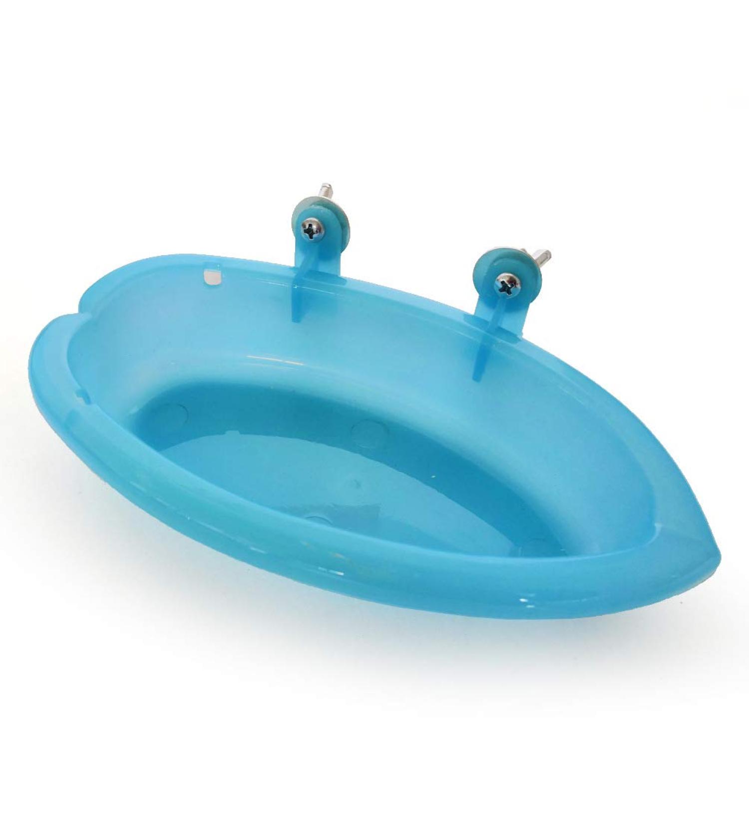 Hypeety Portable Bird Bath with Mirror - Blue Bird Bathtub for Pet Parrots - Buy Online on GoSupps.com