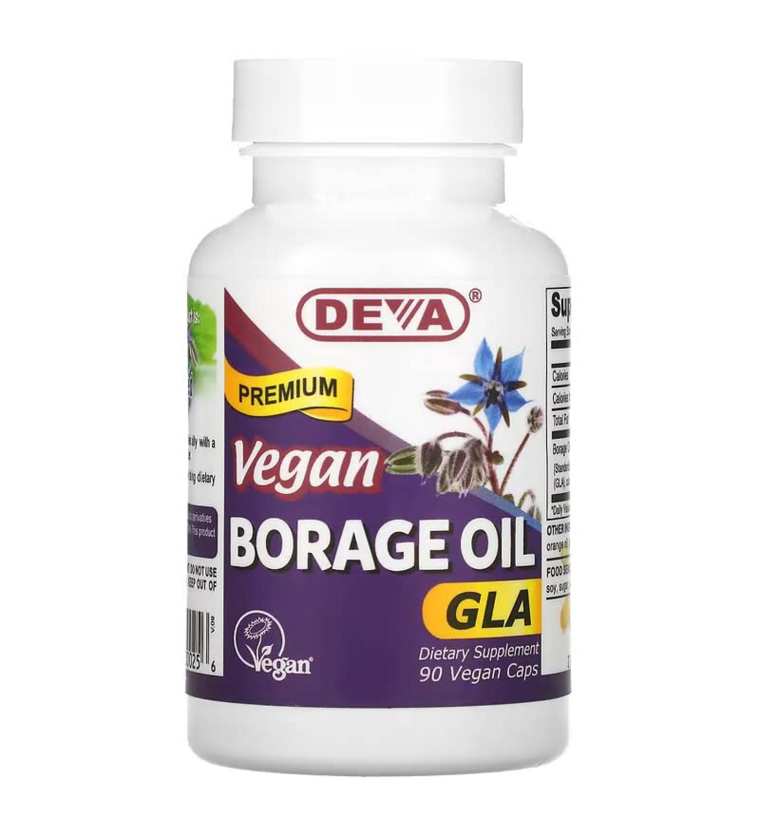 Deva Vegan Vitamins Borage Oil 500Mg Vegan 90 Vcap12