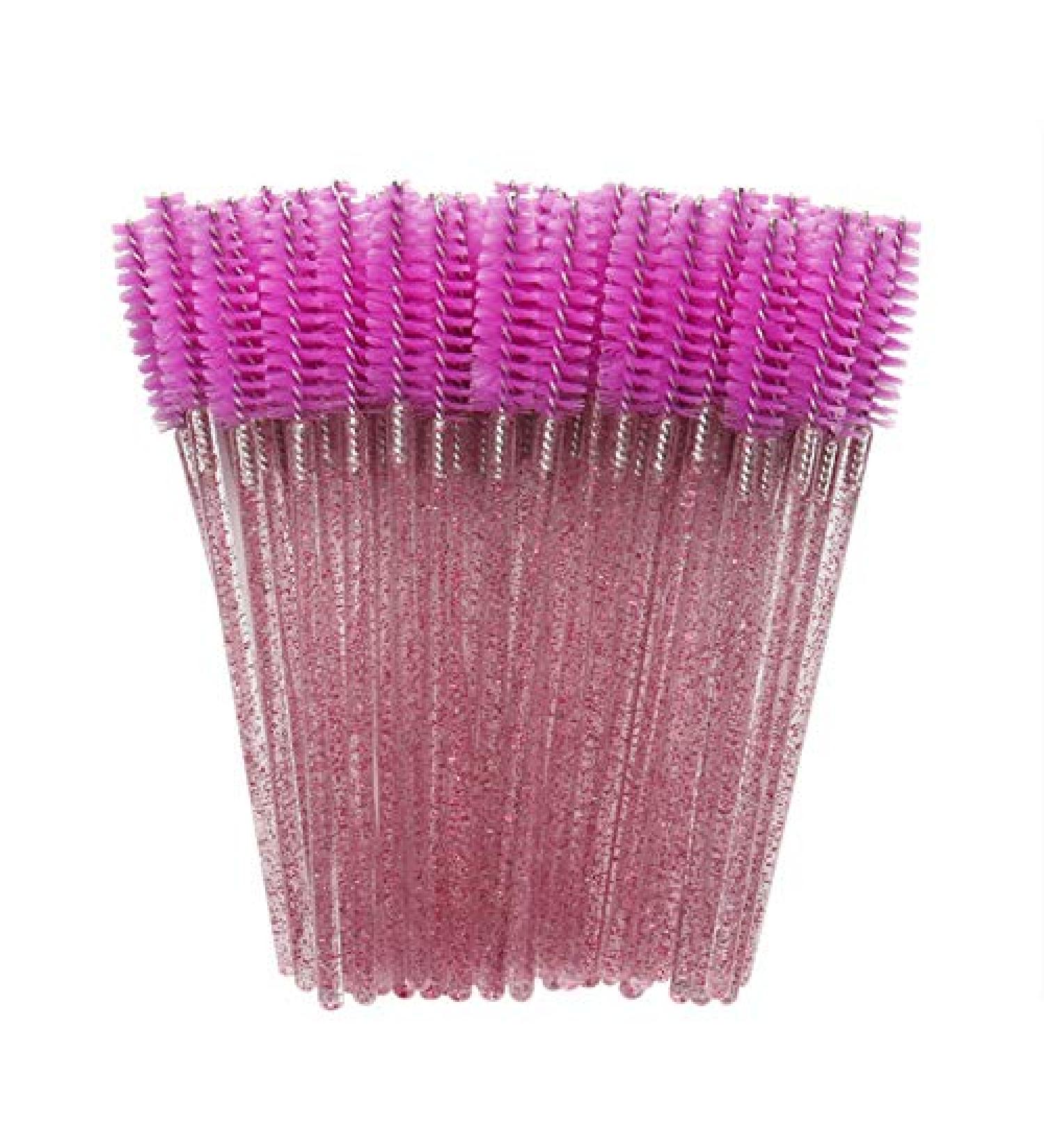Makeup Brush Tool Kits 50 PCS Disposable Eyelash Brushes Mascara Wands Eye Lash Eyebrow Applicator Cosmetic (Rose Red) - Buy Online on GoSupps.com