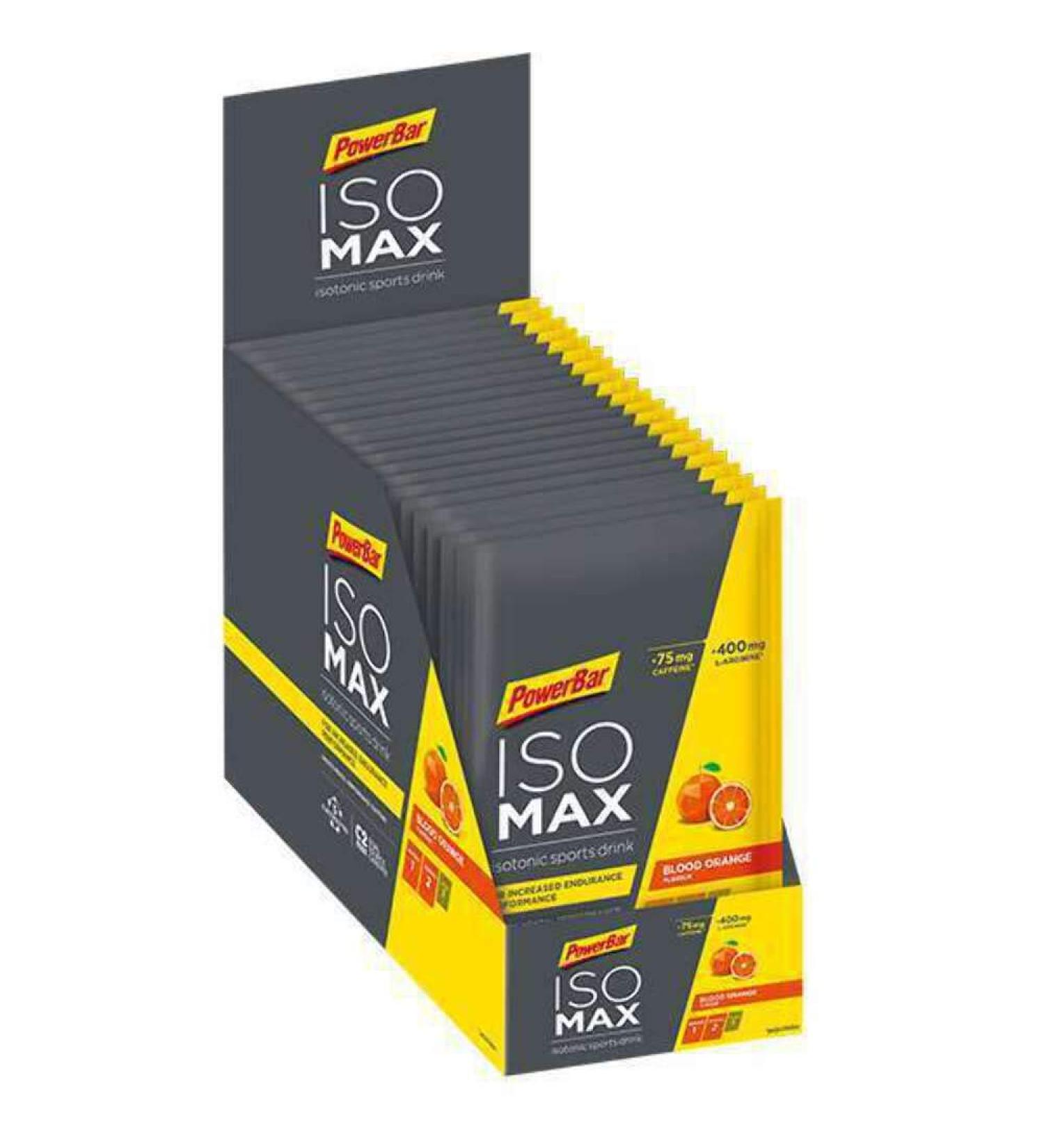 PowerBar Isomax Blood Orange Single Serve 20x50g - Isotonic Sports Drink - 5 Electrolytes + C2MAX