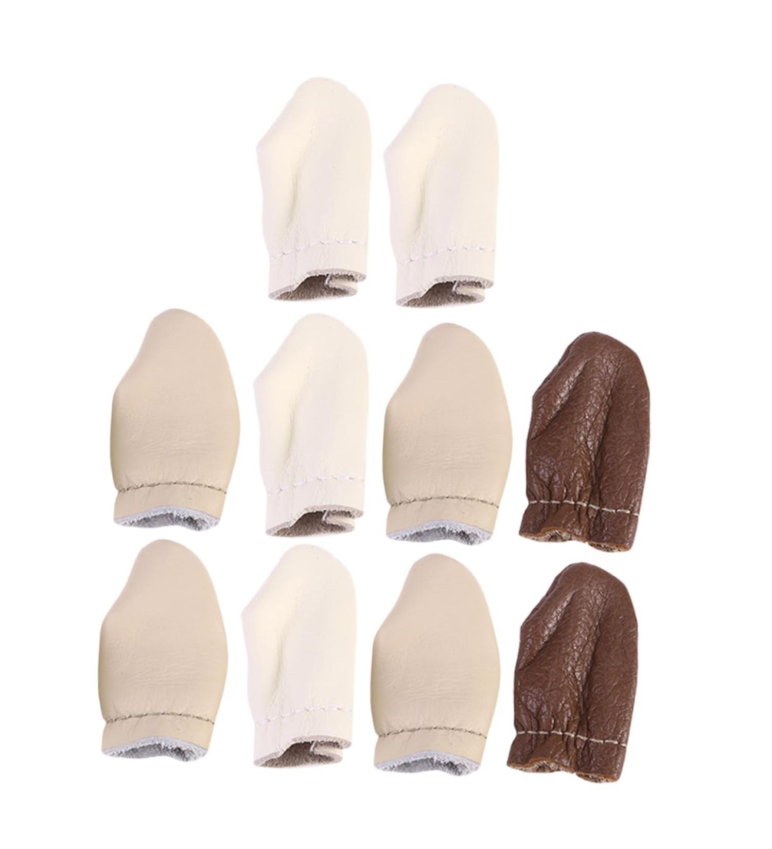 FRCOLOR 5 Pairs Leather Thimbles - Durable Cowhide Thumb Protectors for Sewing & Crafts | International Shipping - Buy Online on GoSupps.com