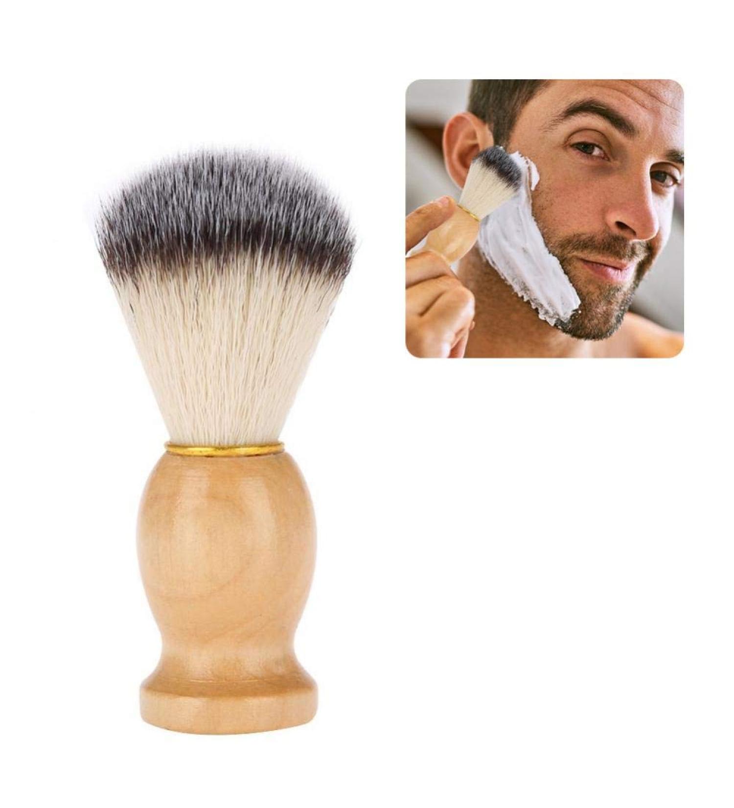 High Quality Men's Shaving Brush - Soft Nylon Hair Portable Beard Grooming Tool - Buy Online on GoSupps.com