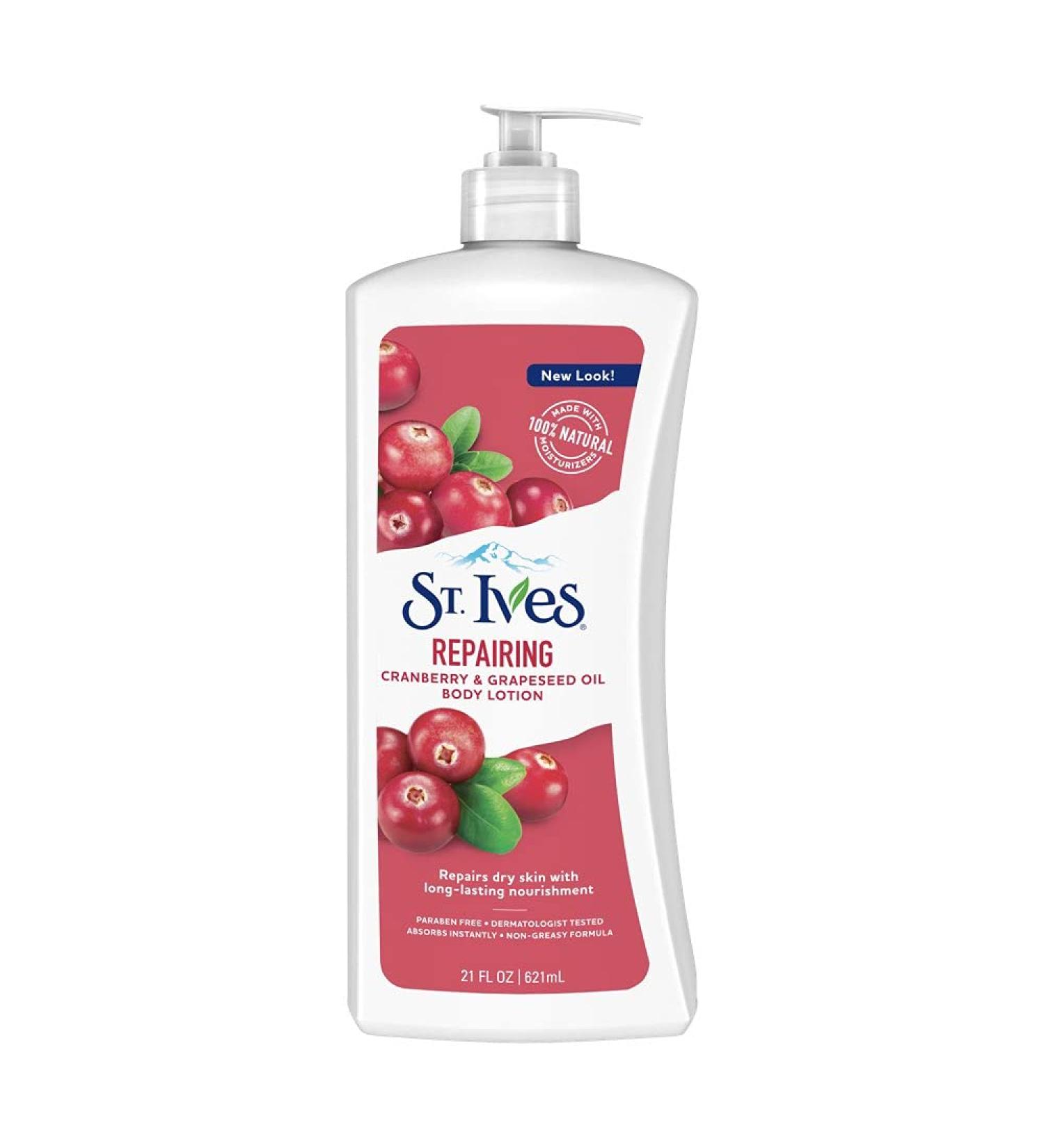 St. Ives Repairing Body Lotion Cranberry and Grapeseed Oil 21 oz - Hydrating Skin Moisturizer (Single Pack) - Buy Online on GoSupps.com