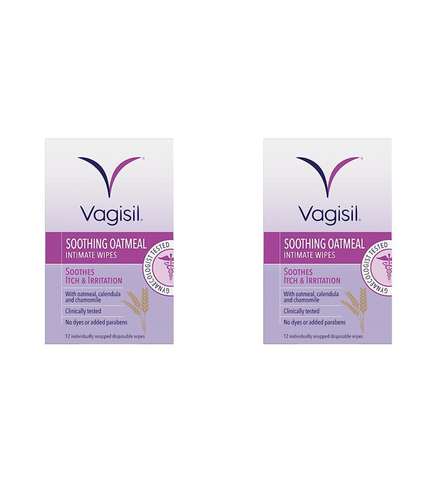 VAGISIL Soothing Oatmeal Intimate Wipes to soothe itch & irritation Contains Tea Tree Oil Gentle Enough For Daily Use 12 individually wrapped Wipes (Pack of 2) 12 count (Pack of 2) Itch Relief Wipes - Buy Online on GoSupps.com