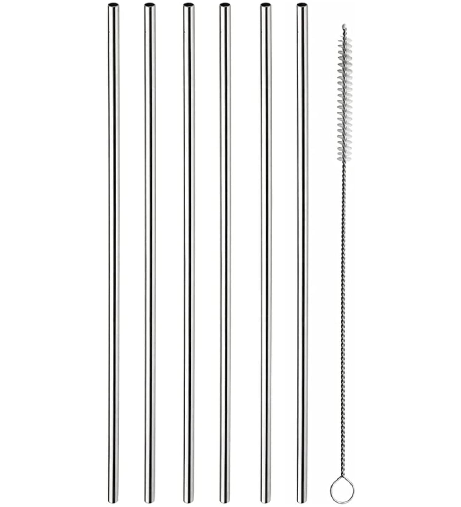 Pintinox Stainless Steel Straws Set of 12 - 21 cm Long & 5 mm Wide - Eco-Friendly Drinking Straws for All Beverages - International Shipping Available - Buy Online on GoSupps.com