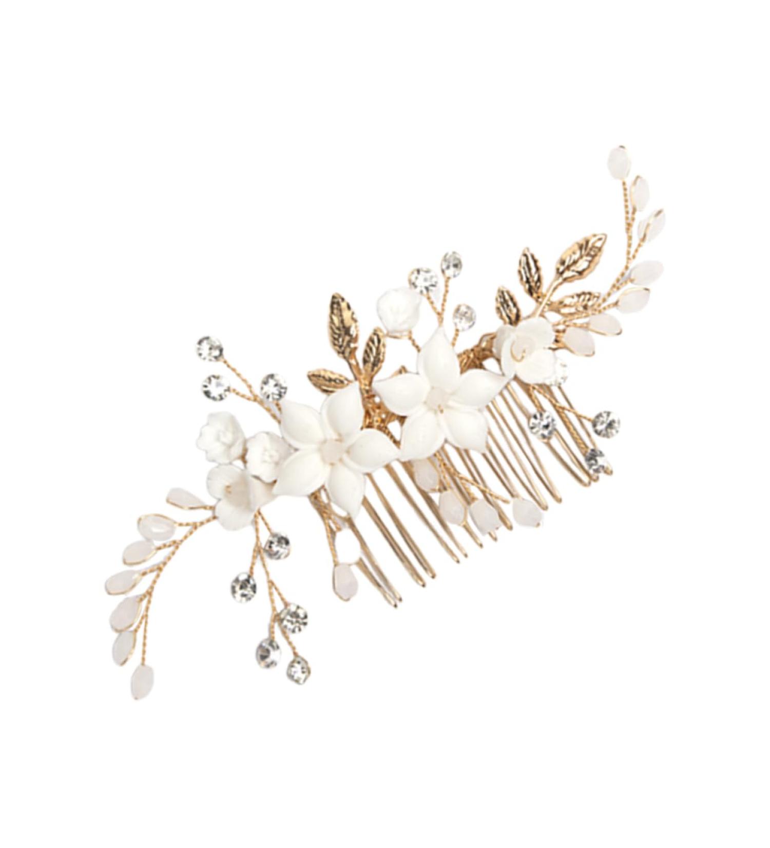 Beaupretty Bridal Headwear Flower Hair Accessories Girl Headpiece Hair Combs for Women Accessories Vintage Hair Accessories Hair Accessories for Bride Bridal Hair Clips Metal Hair Comb - Buy Online on GoSupps.com