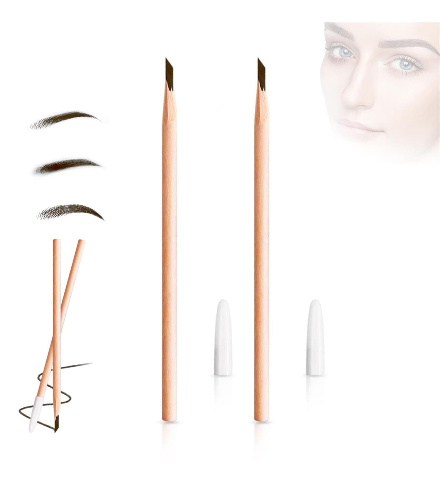 Waterproof Wooden Eyebrow Pencil Non-smudging Eyebrow Pencil Wooden Machete Eyebrow Pencil Waterproof Non-smudging Eyebrow Pencil Long Lasting Brow (Brown*2PCS) - Buy Online on GoSupps.com