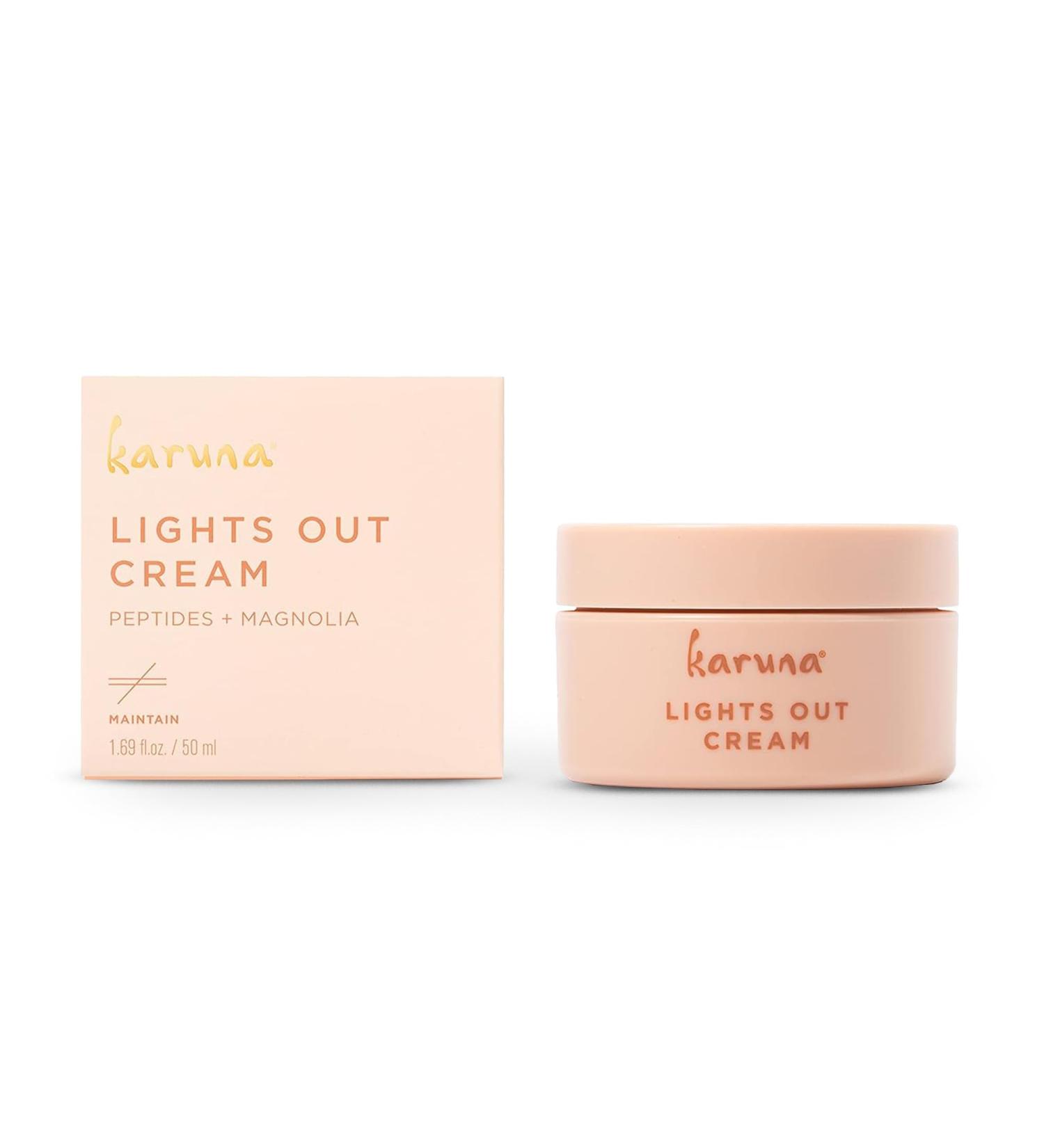 Karuna Lights Out Cream - Anti-Wrinkle Night Moisturizer with Peptides & Hyaluronic Acid | 50ml Solution for Deep Wrinkles & Spot Removal - Buy Online on GoSupps.com