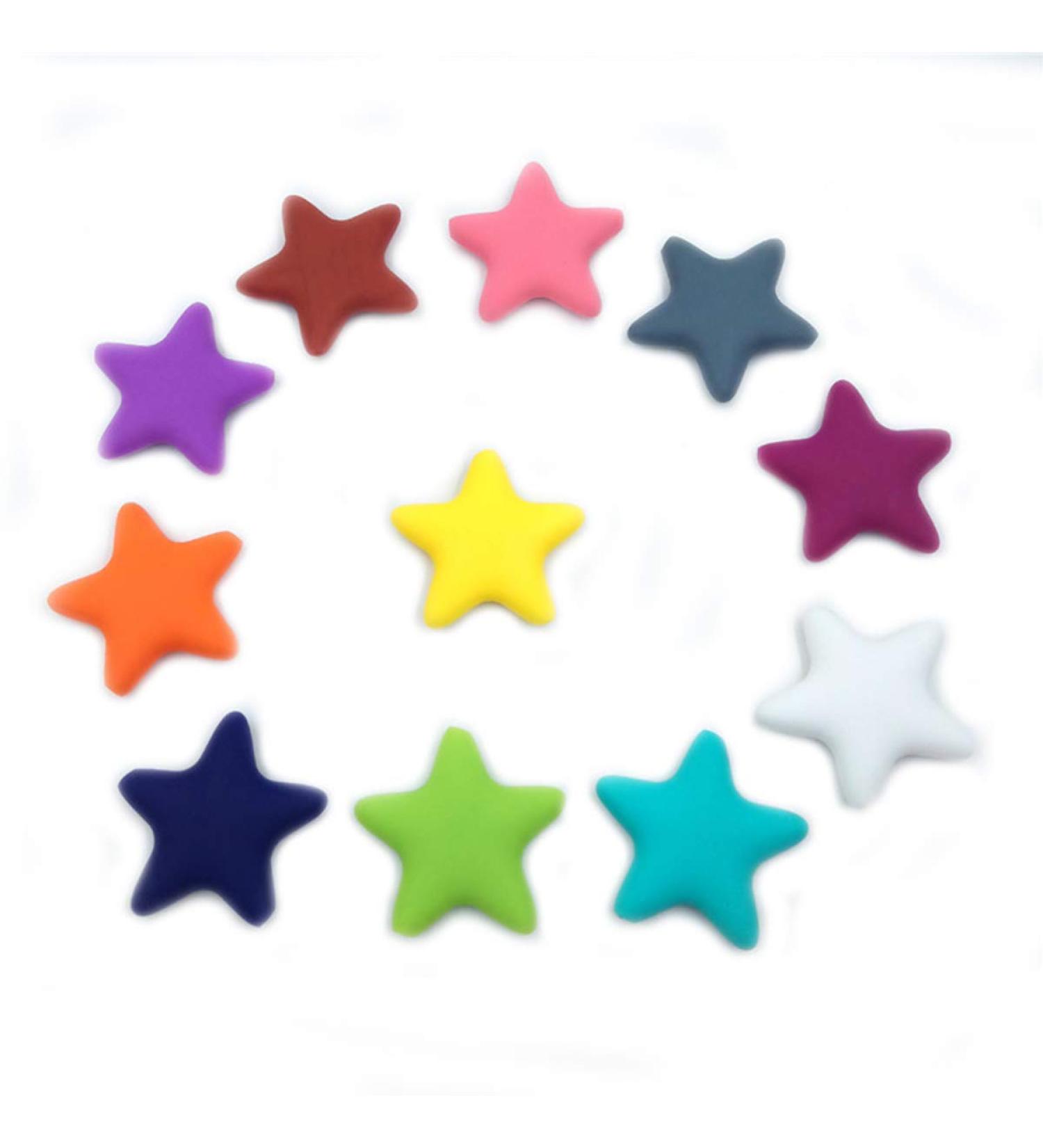 11pcs Mini Cute Silicone Five-Pointed Star Bead Animal Beads for DIY Nursing Necklace - Mix Color - Buy Online on GoSupps.com