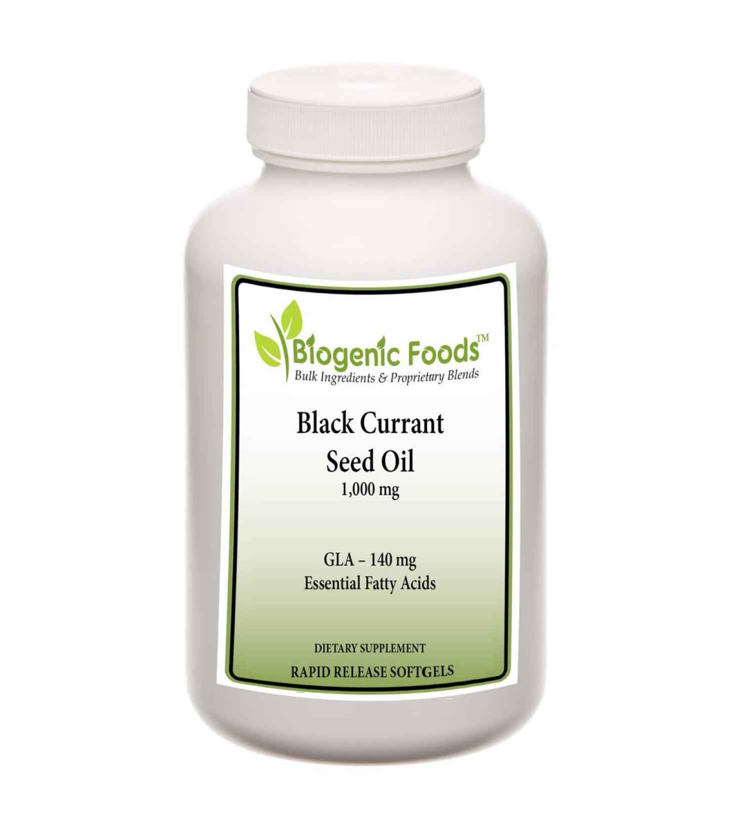 Biogenic Foods Black Currant Seed Oil - 1000mg 60 Gel Caps, Rich in Essential Fatty Acid & GLA for Natural Health Support - Buy Online on GoSupps.com
