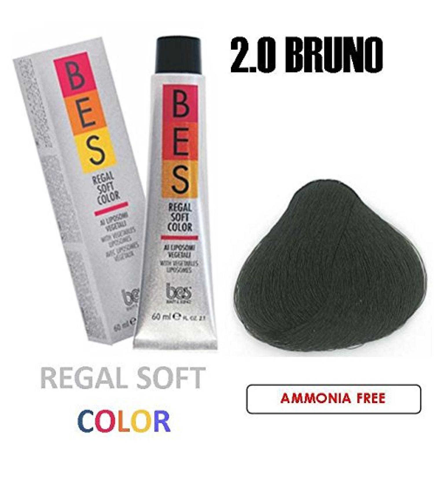 BES REGAL SOFT HAIR COLOR 2.1 OZ/60 ML 2.0 VERY DARK BROWN