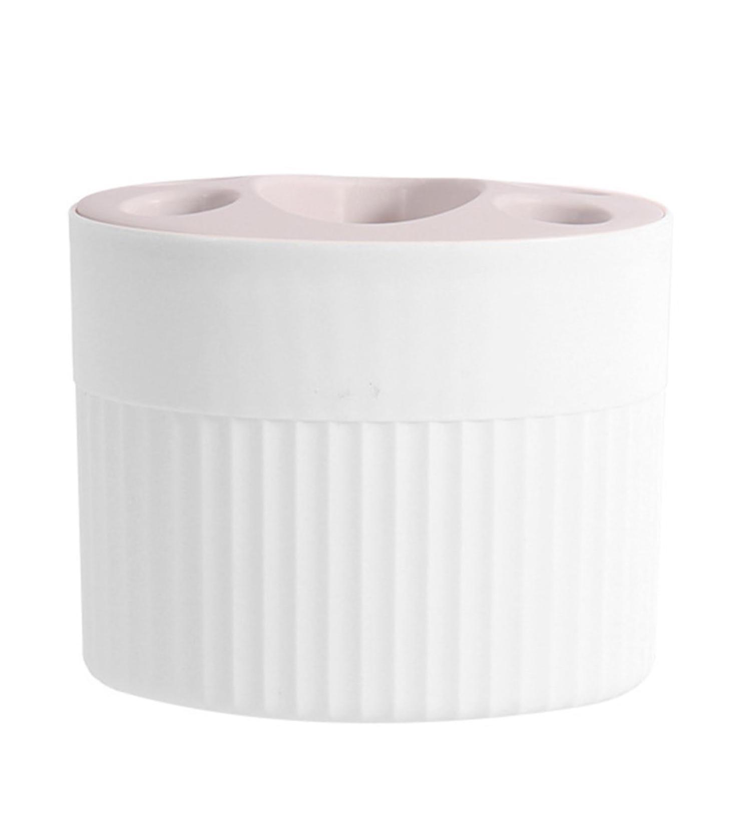 Papaba Multi-Purpose Makeup Brush & Toothpaste Organizer | Stylish Grid Design Bathroom Holder - White - Buy Online on GoSupps.com