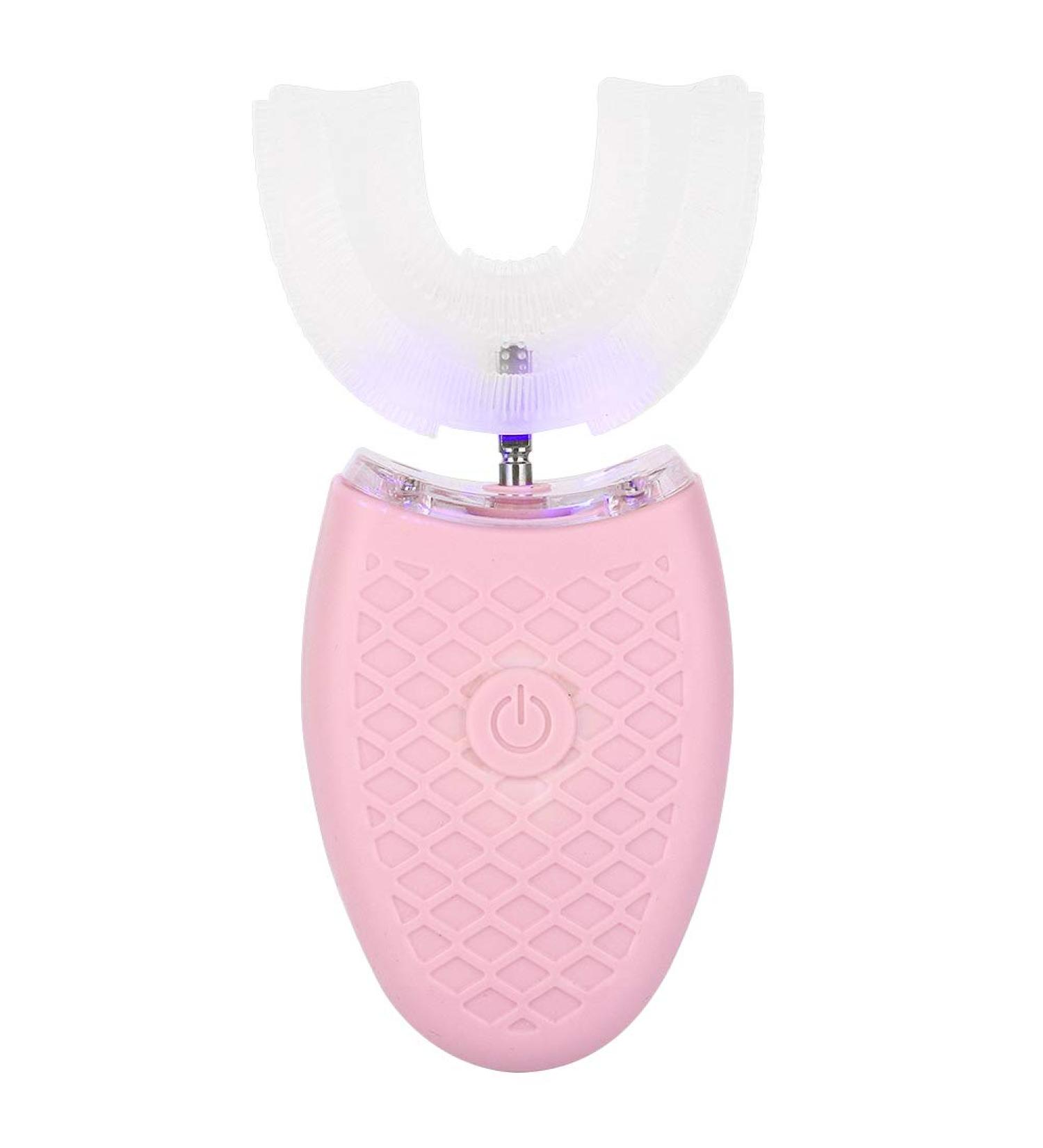 U-Shaped Electric Sonic Toothbrush for Adults | Automatic Cleaning & Cold Light Whitening | Waterproof Oral Care Toothbrush (Pink) - Buy Online on GoSupps.com