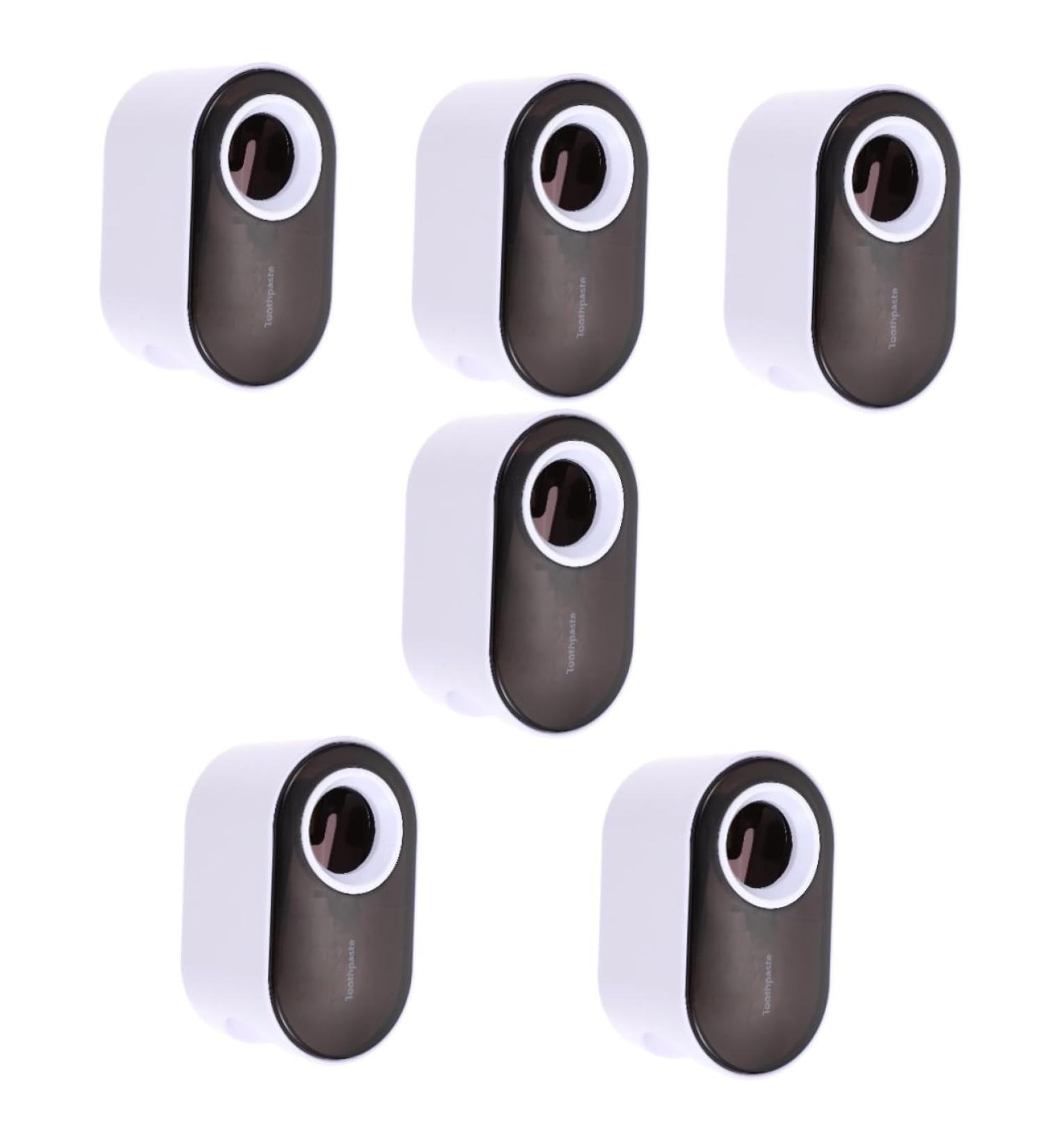 HomsfoU Toothpaste Stand Holder - 6-Set Color Tubes & Toothbrush Organizer White ABS Space-Saving Cream Tube Press Winder for Kids 11x6.5x6.3cm - Buy Online on GoSupps.com