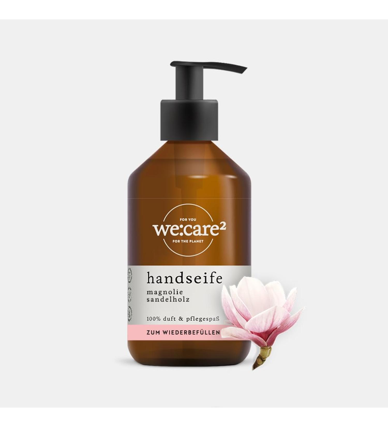  we:care2 we:care Liquid Hand Soap 250ml with Magnolia/Sandalwood Sustainable and vegan liquid soap free of silicone parabens and microplastics - Buy Online on GoSupps.com
