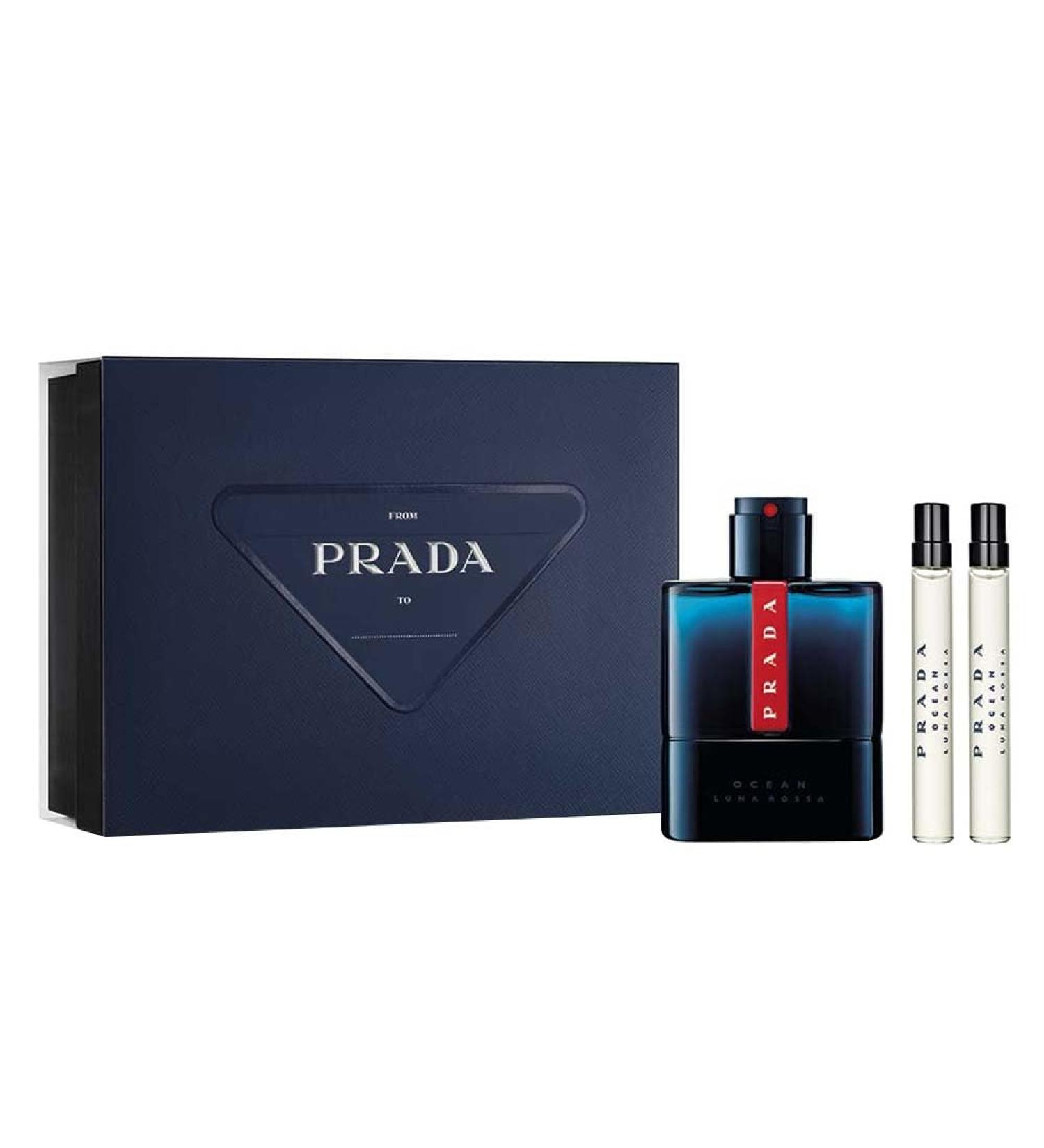 Prada Luna Rossa Ocean Eau de Toilette Set (Eau De Toilette 3.3 Fl. Oz + 2 Eau de Toilette Spray 0.33 Fl Oz) - Buy Online on GoSupps.com