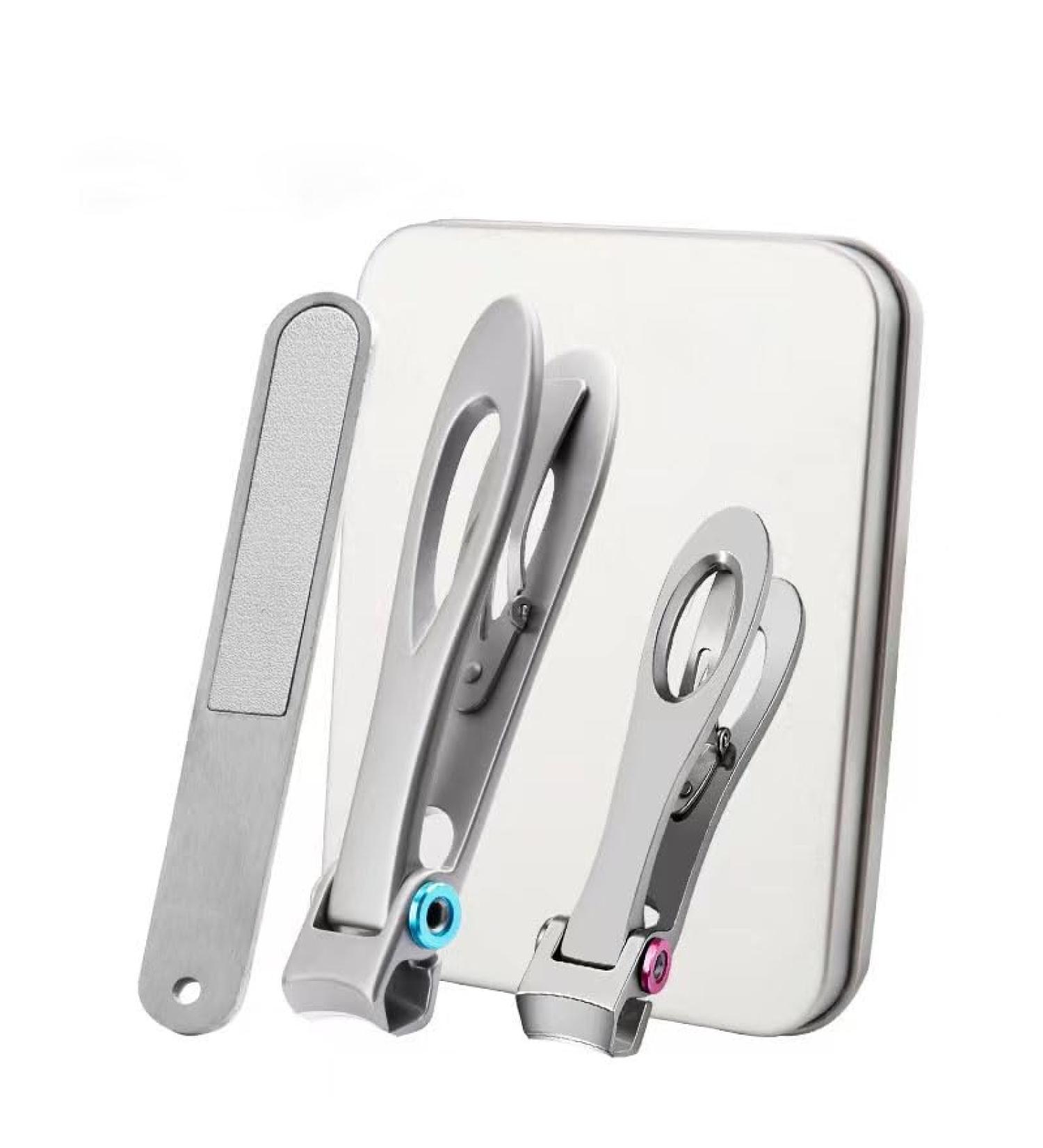Nail Clippers Set 3 Piece Fingernail Toenail Clippers for Thick Nails Large Openning Nail Clippers Nail Clipper for Adult Men Women Seniors with Protable Storage Box - Buy Online on GoSupps.com