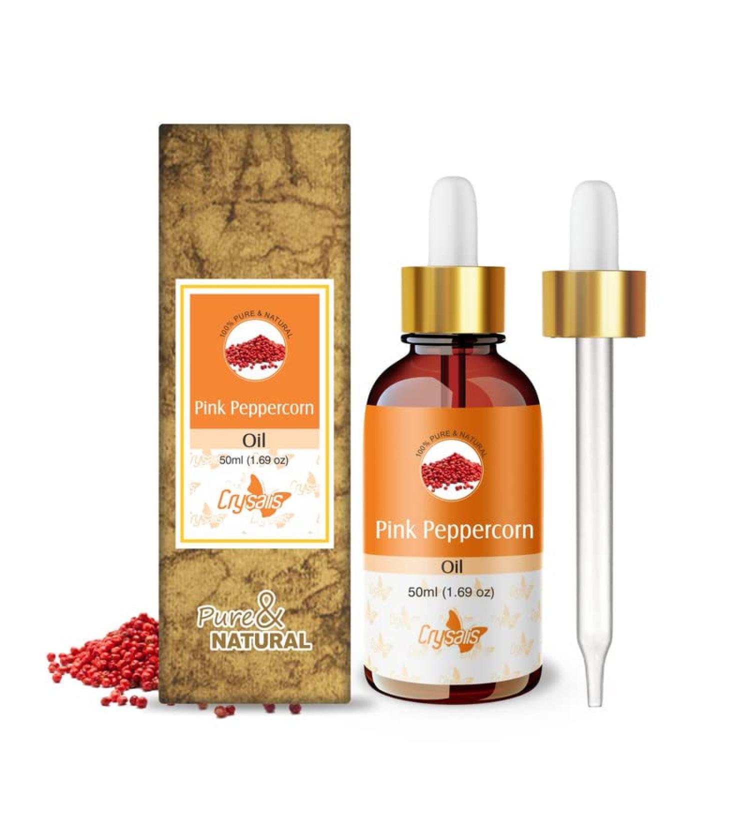 Crysalis Pink Peppercorn Oil Cosmetic Grade (50 ml / 1.69 fl oz) - Spicy Botanical Oil for Skin Care Hair Blends & DIY Formulations