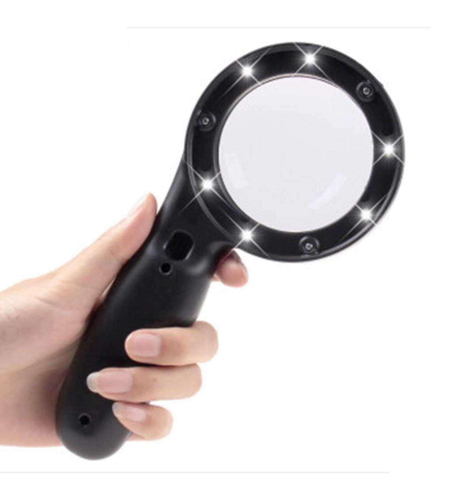 Charging Magnifier HD with Lights for The Elderly to Read 10 Times Handheld Portable Reading Newspaper Good Times - Buy Online on GoSupps.com