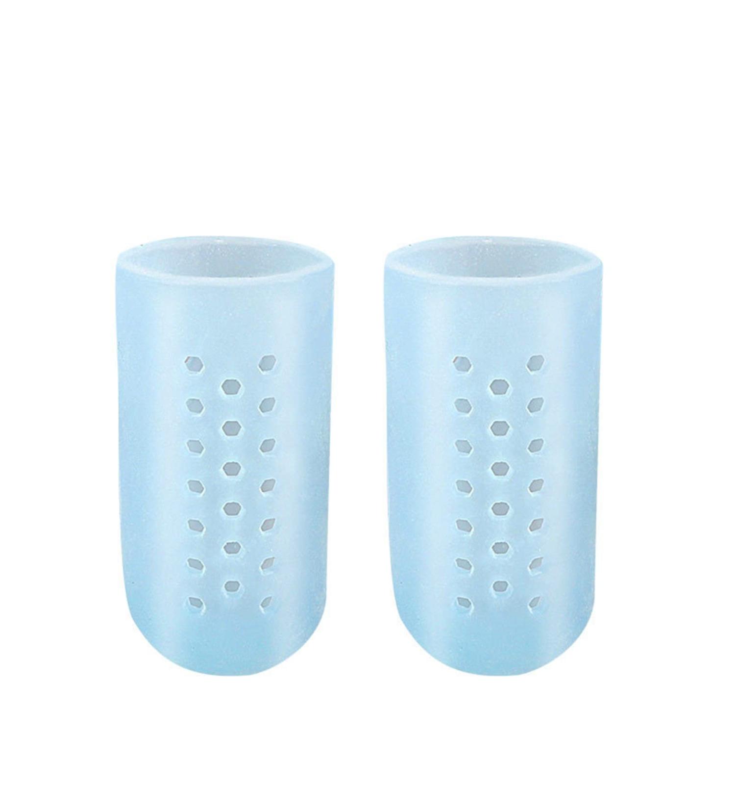 Silicone Gel Toe Caps | Toe Protector Sleeves for Corns, Blisters, Ingrown Toenails | Heel Stick | Light Blue S - Buy Online on GoSupps.com