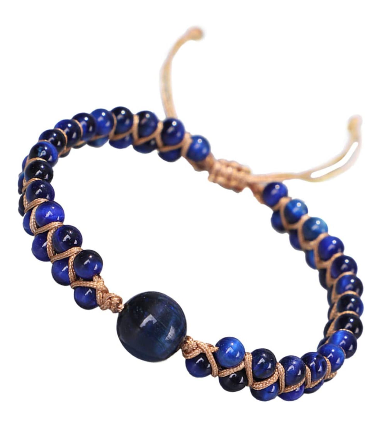 GLEAVI Anti Motion Sickness Bracelet - Wear-resistant Blue Agate & Tiger Eye Stone for Men & Women | Stylish Pregnancy & Nausea Relief Accessory - Buy Online on GoSupps.com