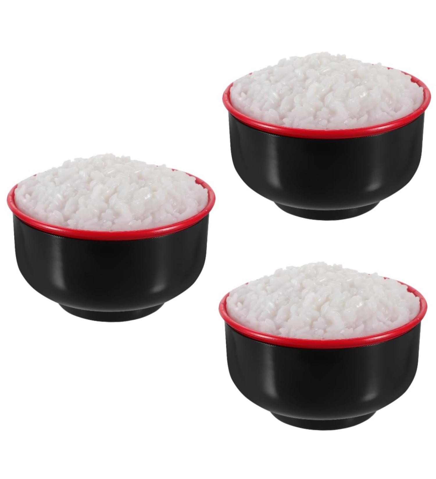 TOYANDONA 3pcs Simulated Rice Models Toys Food Plastic Cooked Rice Cooked Rice Model Simulated Cooked Rice Fake Cooked Rice Decor Home Decor Photo Prop Fake Rice Plastic Bowl Artificial PVC 12.50X12.50X8.50CMx3pcs 1 - Buy Online on GoSupps.com