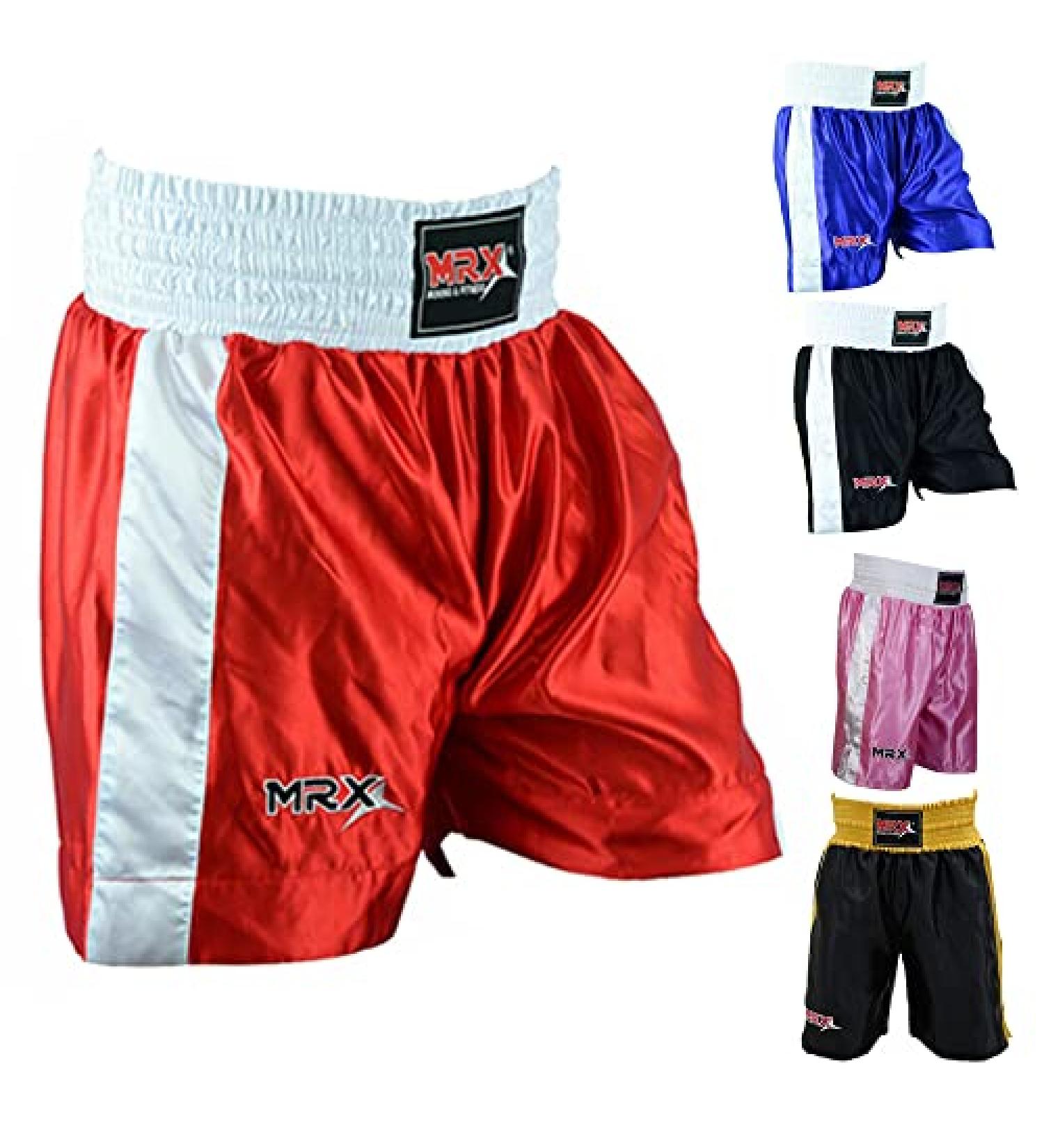 Men's Boxing Shorts for Training & Fitness | MMA Kickboxing Trunks - Red/White - Medium - Buy Online on GoSupps.com