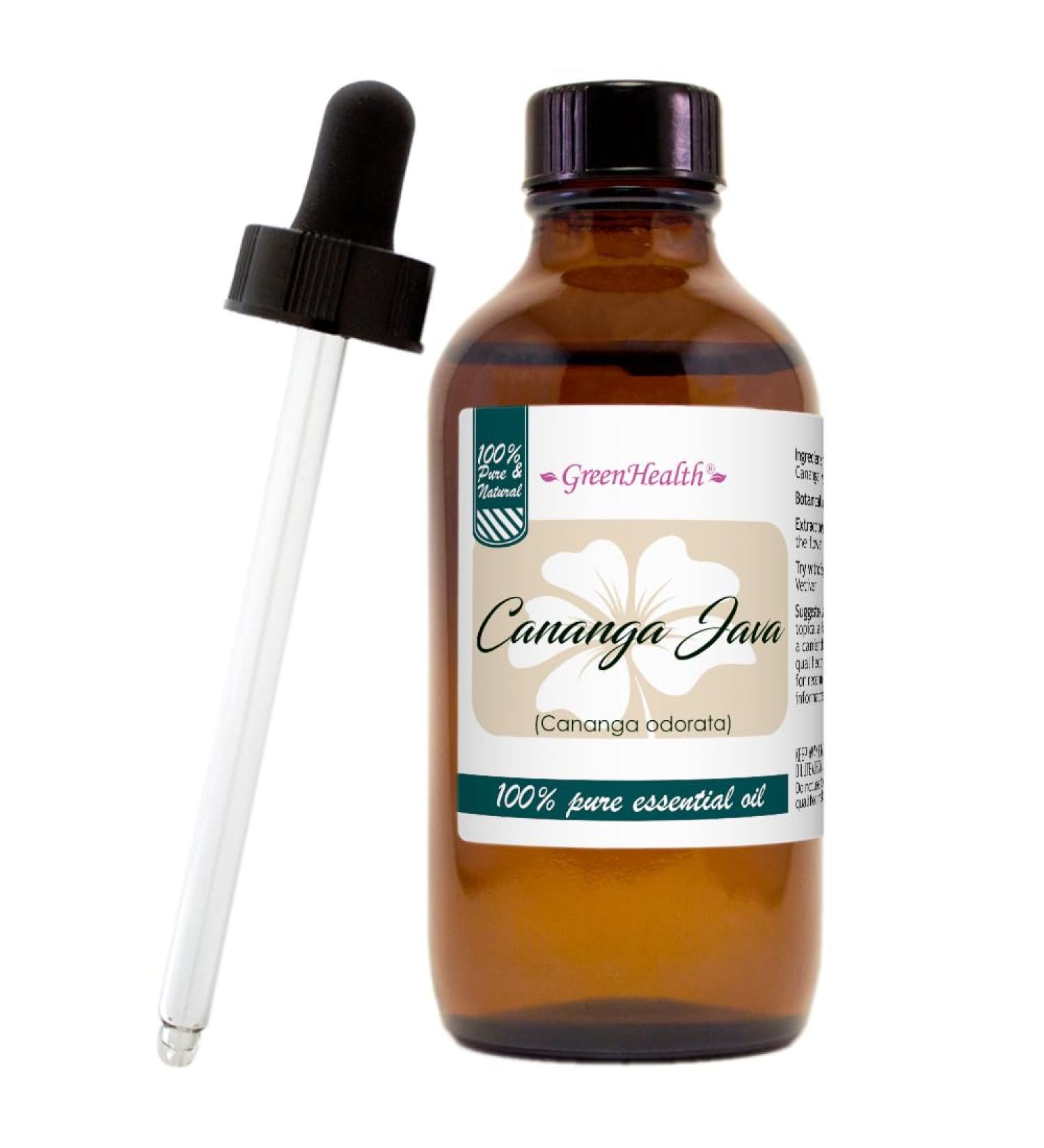 Cananga Java Essential Oil 4 fl oz (118 ml) Glass Bottle w/Glass Dropper 100% Pure Essential Oil GreenHealth - Buy Online on GoSupps.com