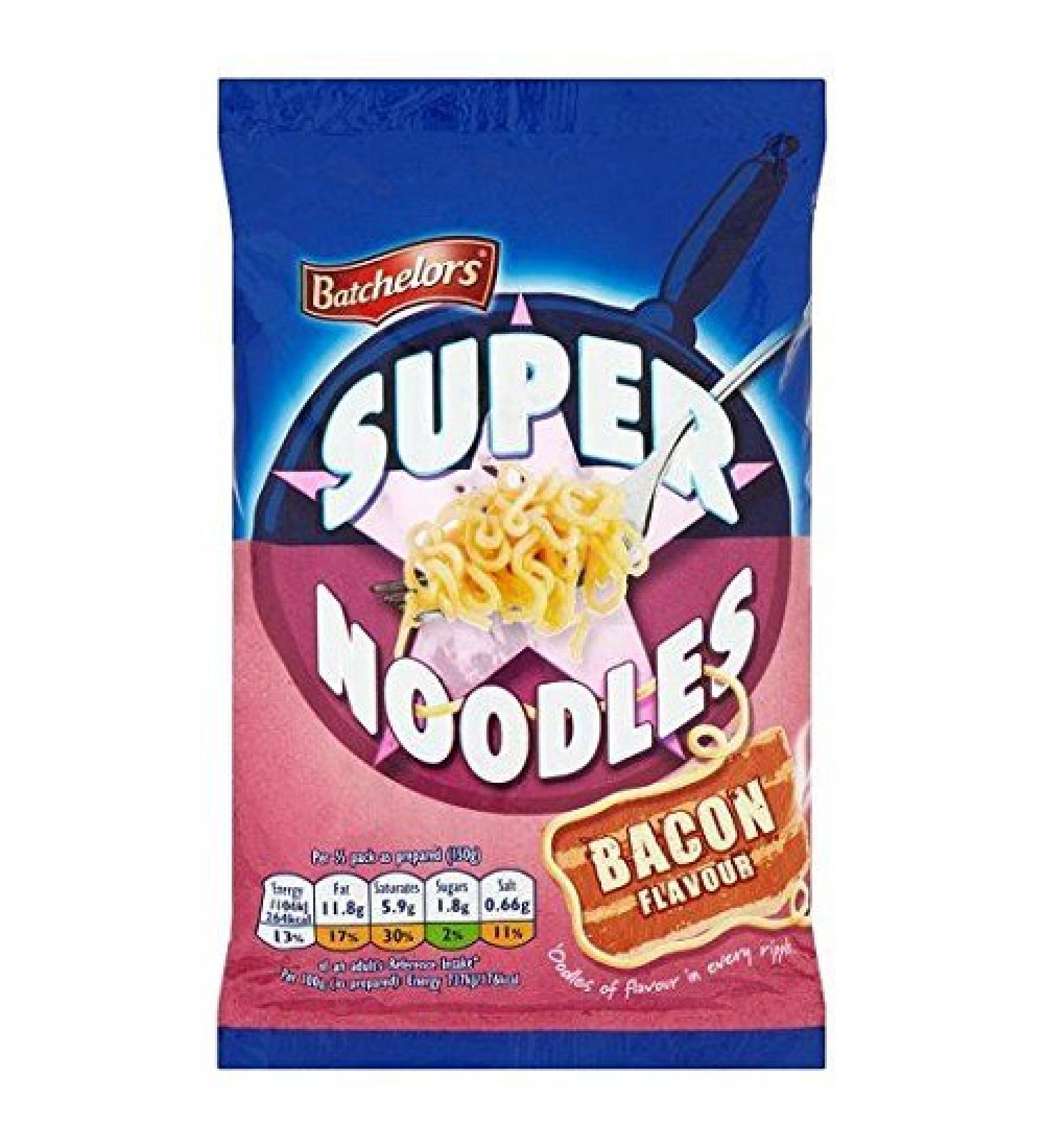 Batchelors Super Noodles Bacon - 100g - Pack of 4 (100g x 4) by Batchelors