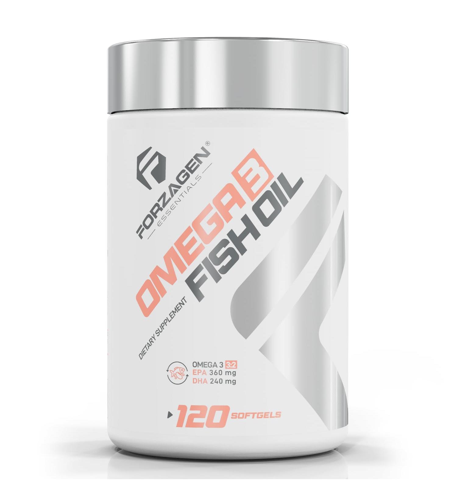 Forzagen Essentials Omega 3 Fish Oil Supplement 120 Softgels EPA 360mg DHA 240mg Vitamin E Daily Dietary Support - Buy Online on GoSupps.com