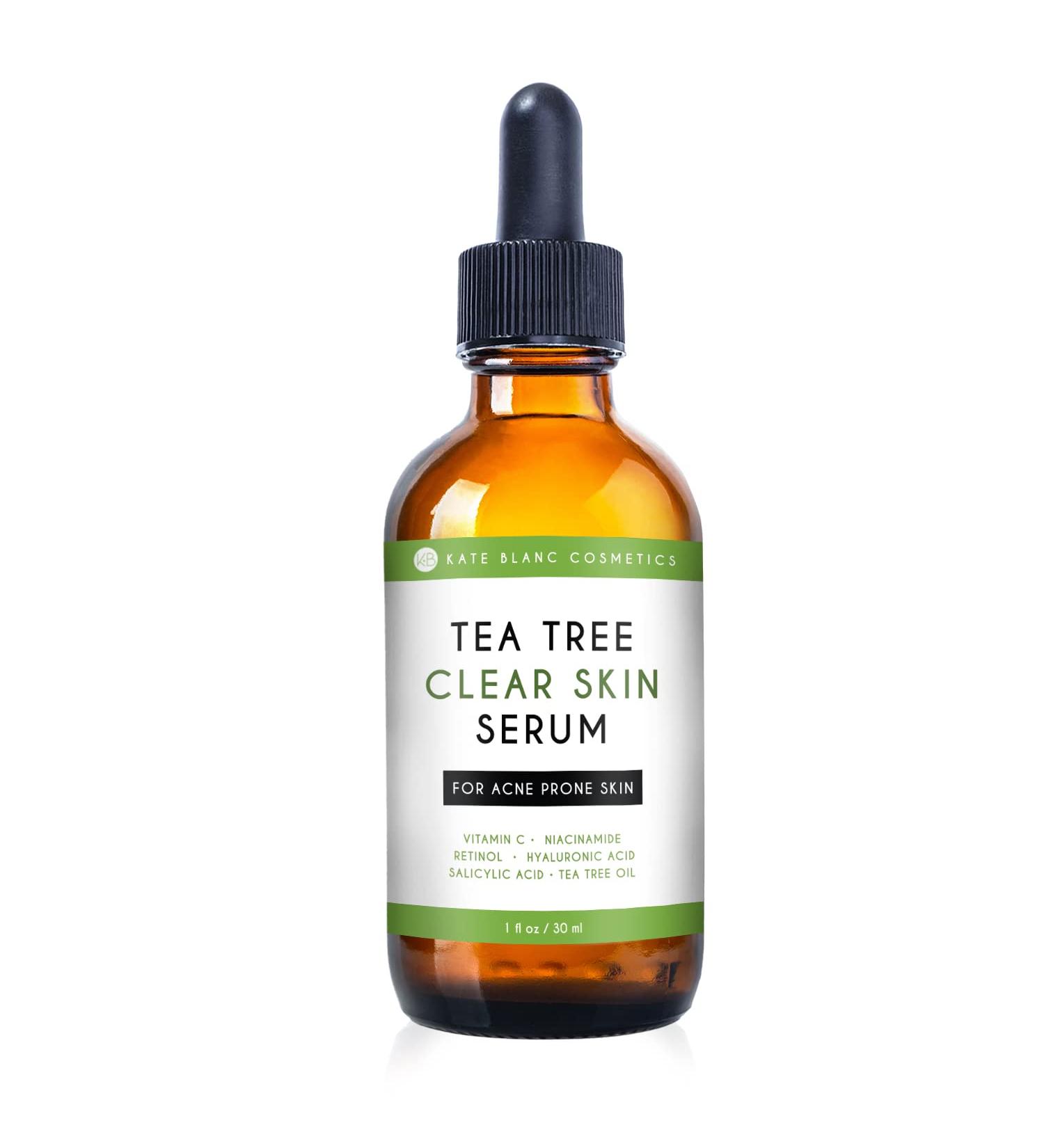 Tea Tree Serum for Acne Prone Skin (1oz) by Kate Blanc Cosmetics - Fight Acne, Scars, and Dark Spots for Clear Skin - Teen-Friendly Formula - Buy Online on GoSupps.com