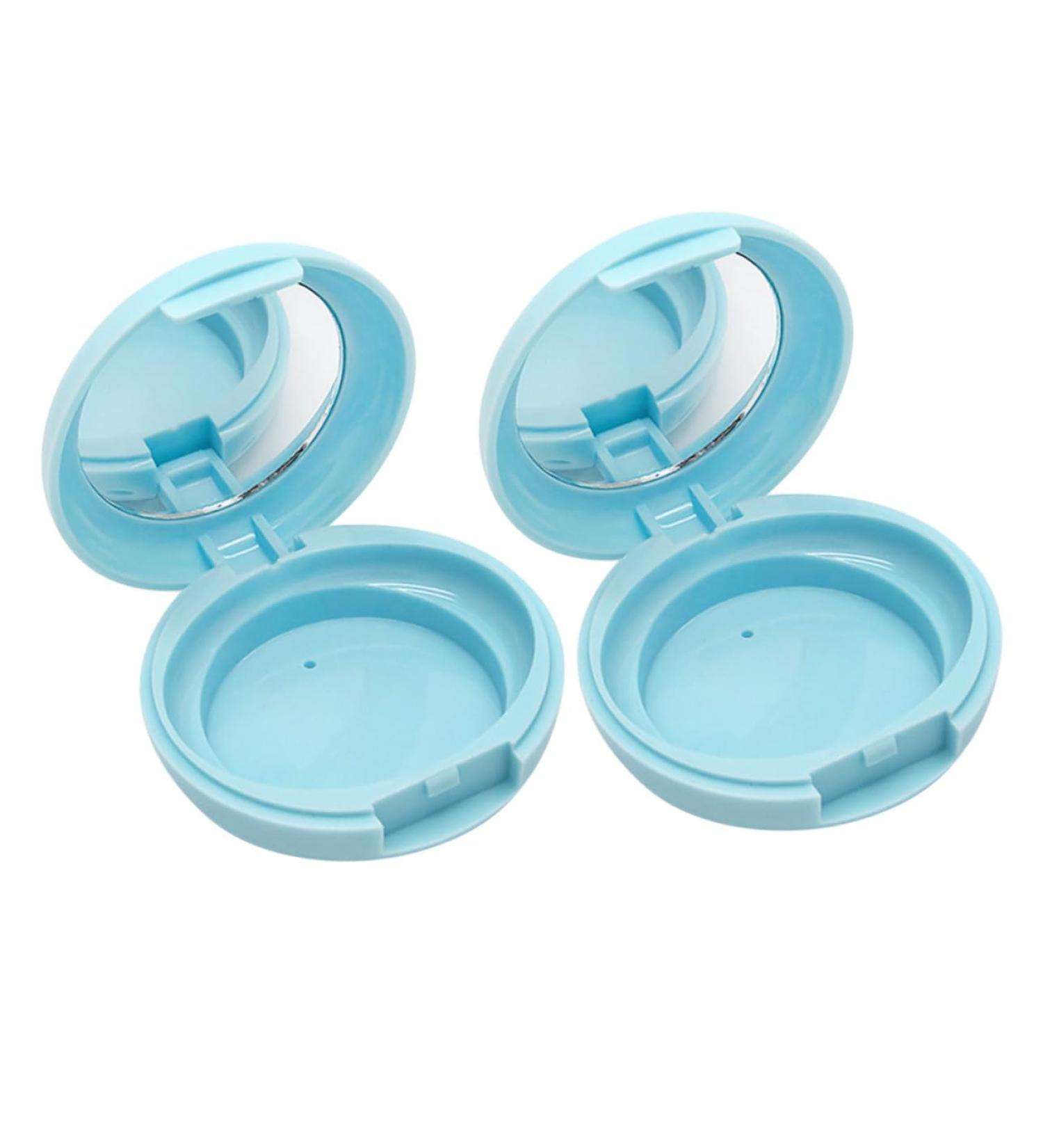 IWOWHERO DIY Makeup Powder Case 1 Set 2pcs powder compact container face powder container loose powder empty box powder puff 6.1x6.1cm Blue - Buy Online on GoSupps.com