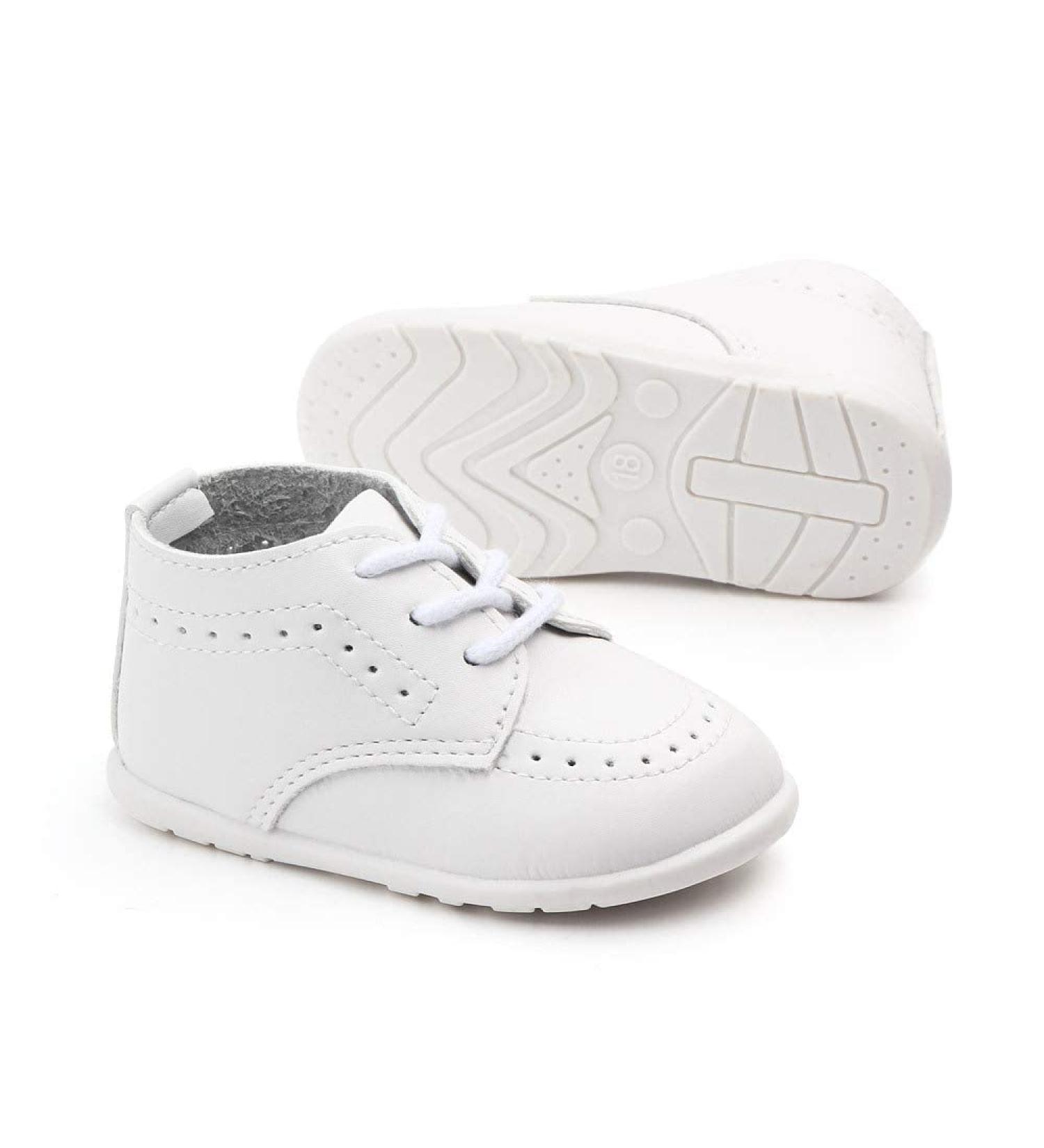 Sonsage Infant Baby Boys Girls Classic PU Leather Loafers - White, 12-18 Months - Buy Online on GoSupps.com