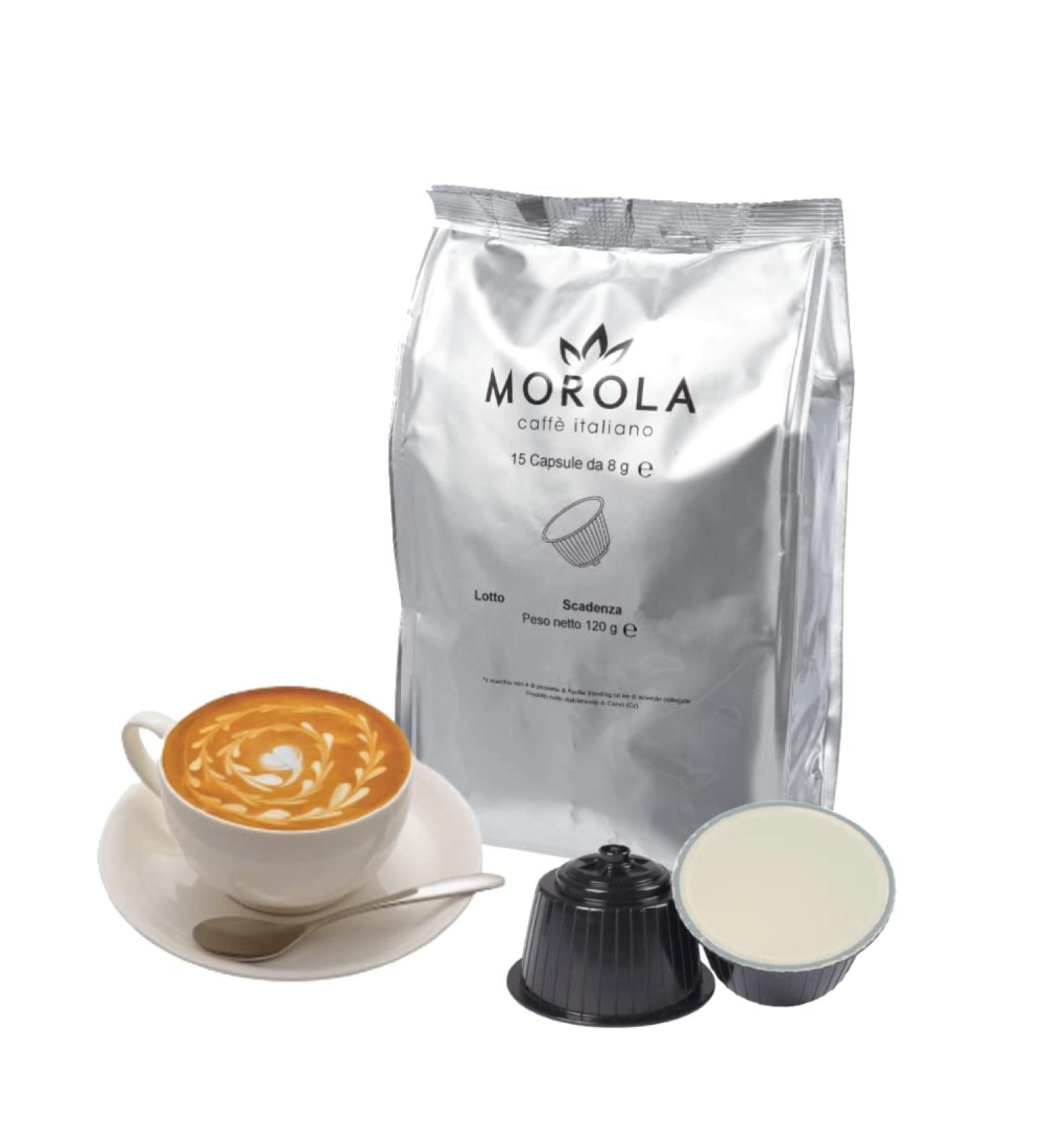 Morola Caff Italiano - DolceGusto Compatible Capsules - 6 Packs of 15 Capsules - 90 Capsules - Made in Italy (Cappuccino) - Buy Online on GoSupps.com
