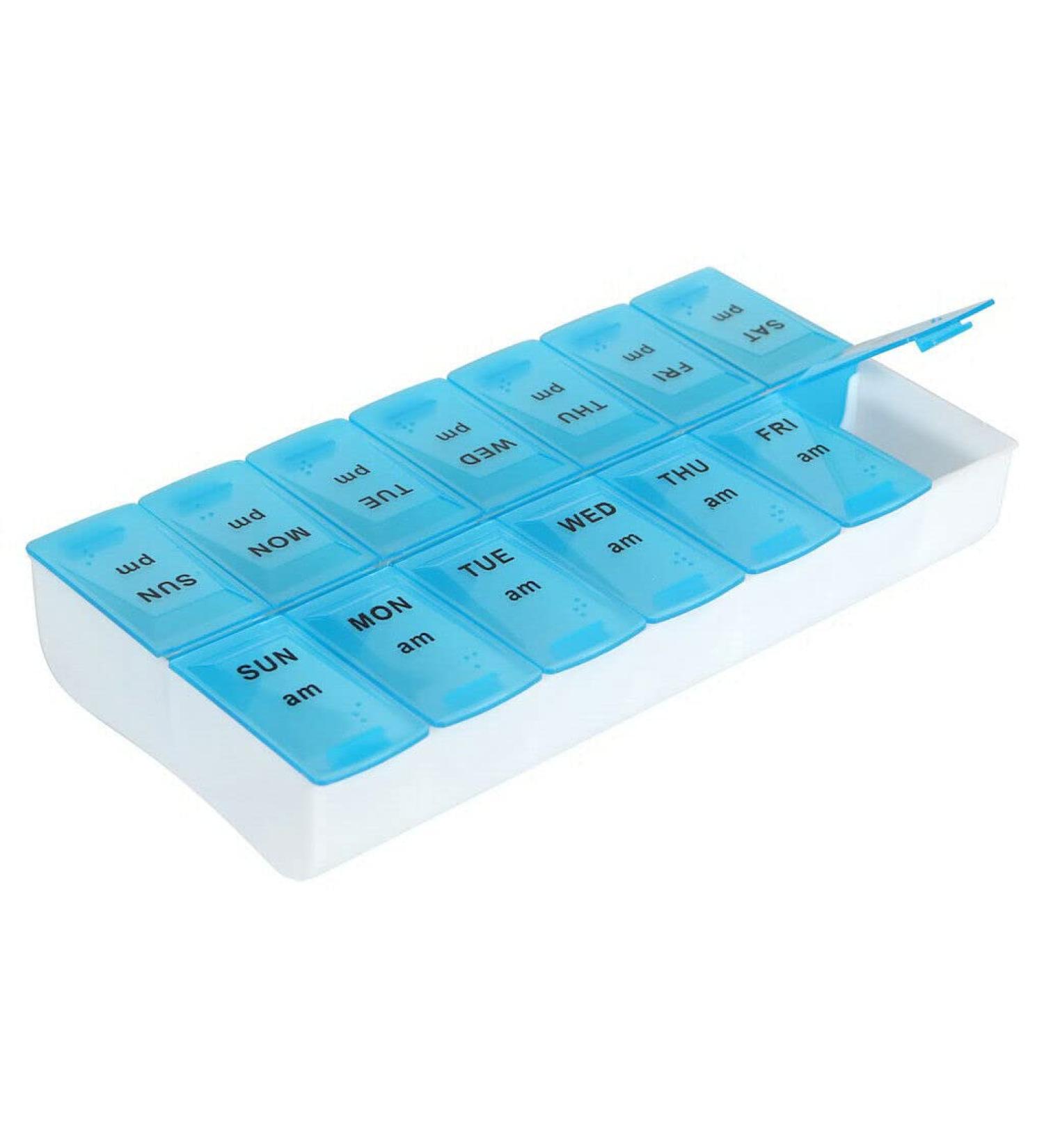 7 Day Pill Organizer AM and PM (Blue)
