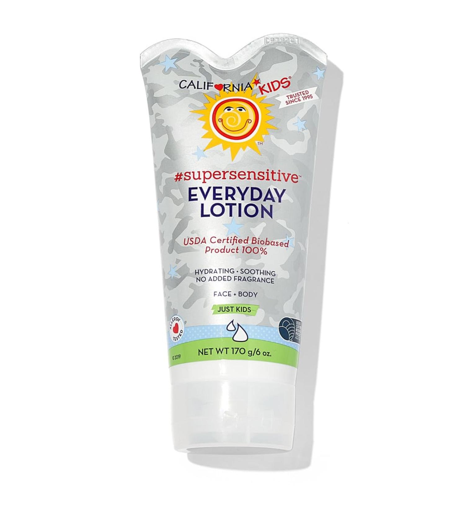 California Kids Lotion | Super Sensitive | 100% Plant-Based Moisturizer | Fragrance Free Lotion for Kids | Hypoallergenic | Aloe + Calendula | 6 oz. - Buy Online on GoSupps.com