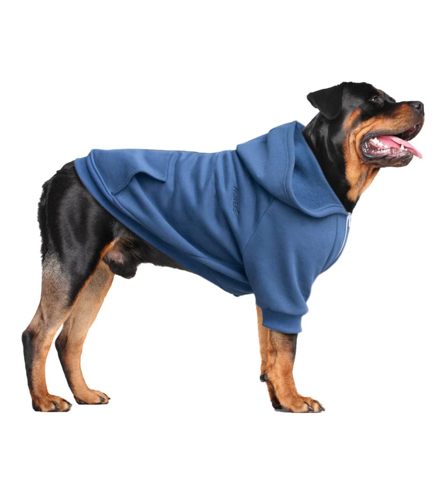 ARUNNERS Extra Large Blue Dog Hoodie Zip Up Sweater for Big Dogs - 5X-Large - Buy Online on GoSupps.com