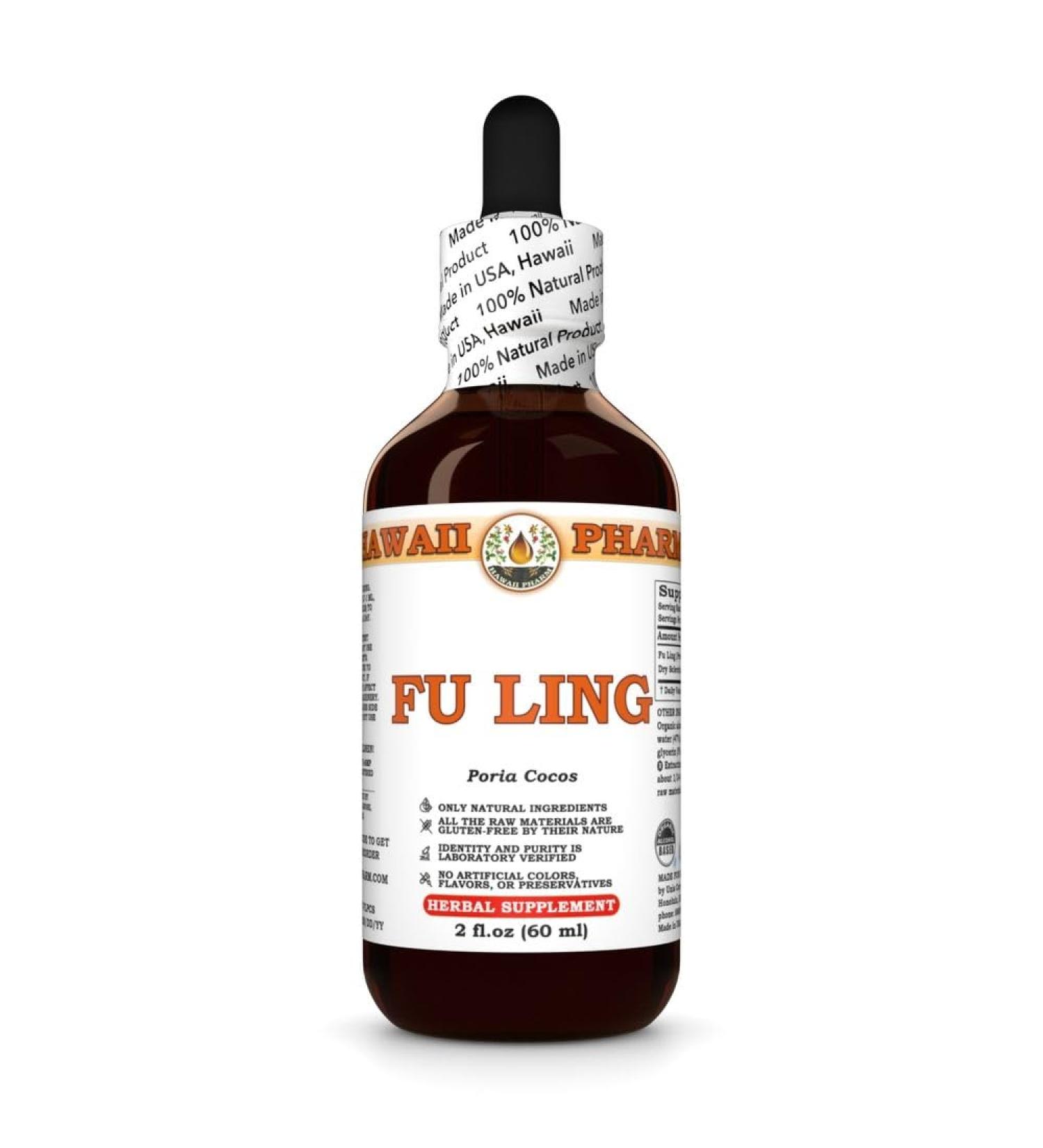 Fu Ling (Poria Cocos) Dry Sclerotia Tincture, Made in Hawaii, All Natural, Vegan, Pure Liquid Extract - 2 fl.oz 2 Fl Oz (Pack of 1) - Buy Online on GoSupps.com