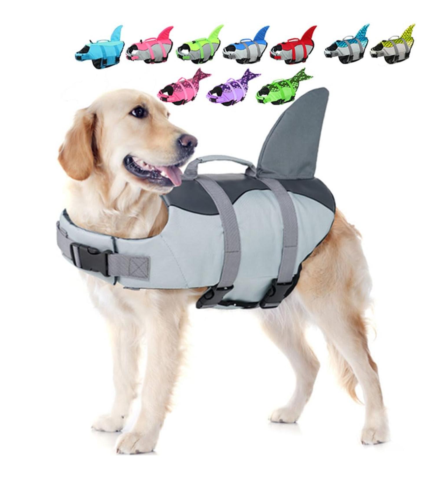 Emust Dog Swimming Vest for All Sizes - Ripstop Protection with Rescue Handle | Safety Swim Suit for Pool Beach & Boating - Large L Gray - Buy Online on GoSupps.com