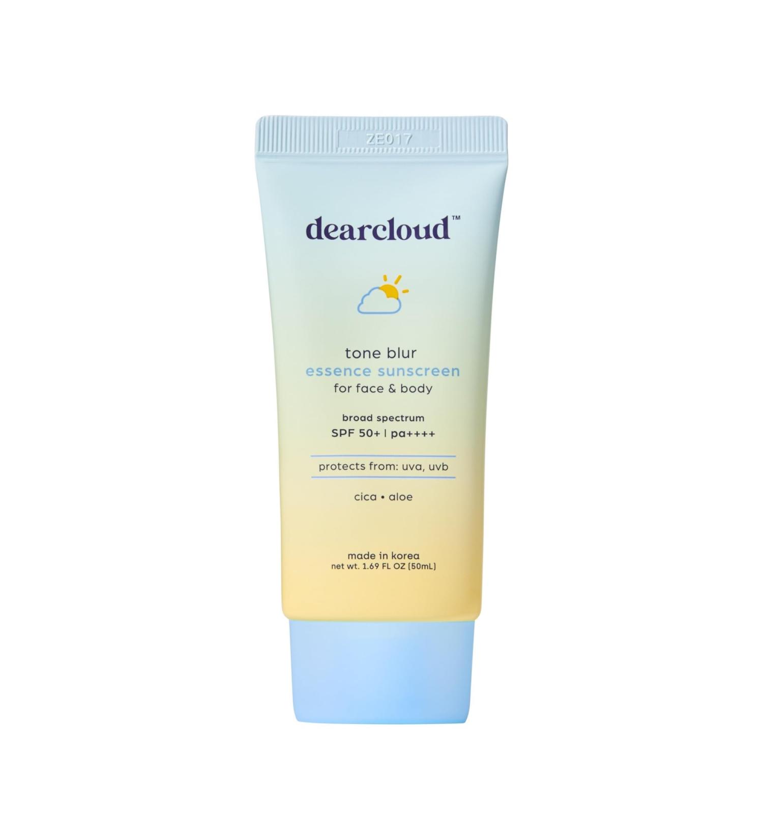 dearcloud Tone Blur Essence Sunscreen SPF 50+ PA++++ Korean Sunscreen for Face Primer with Vegan Ingredients (1.69 fl oz) - Buy Online on GoSupps.com